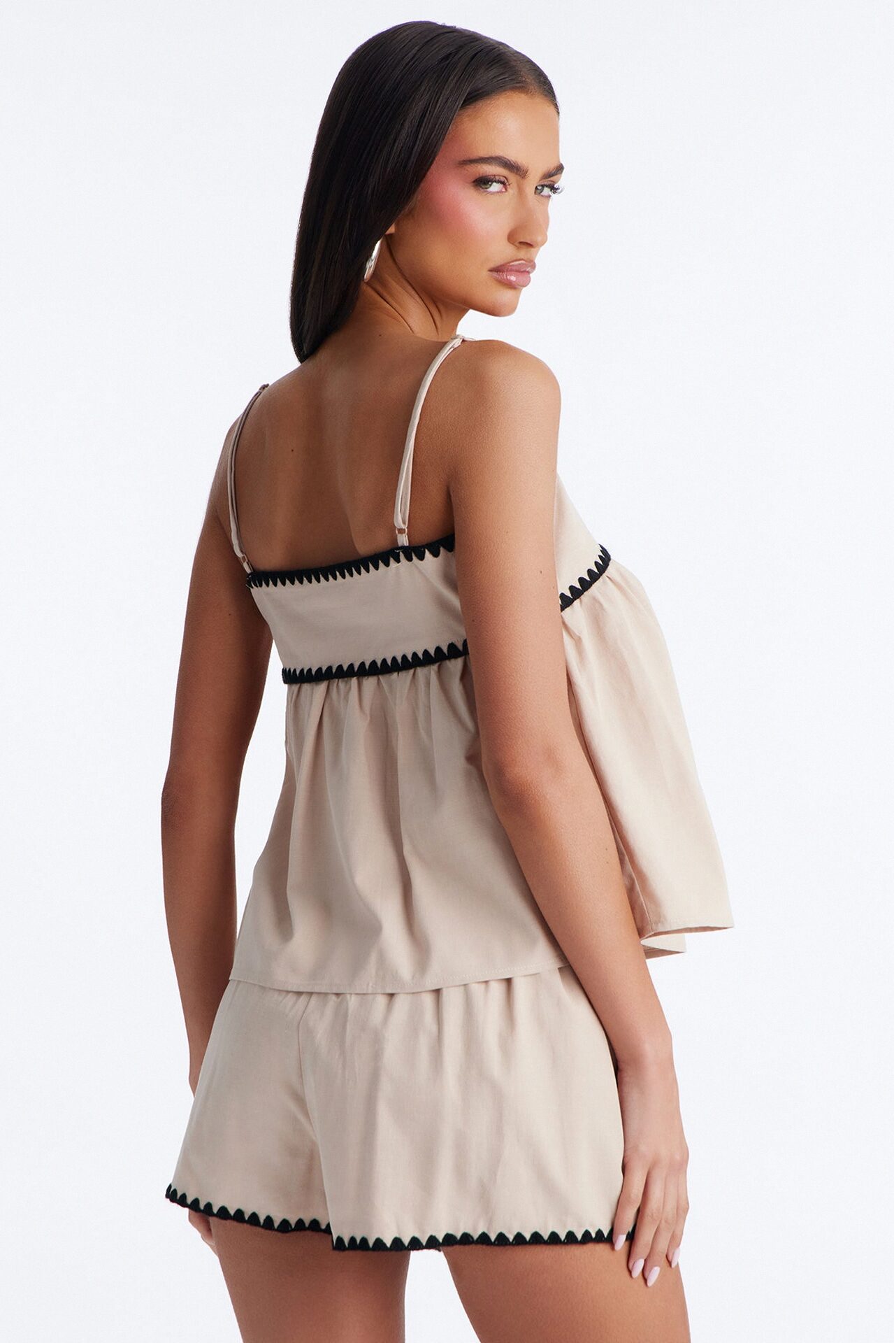Serene Linen Short Set - Taupe