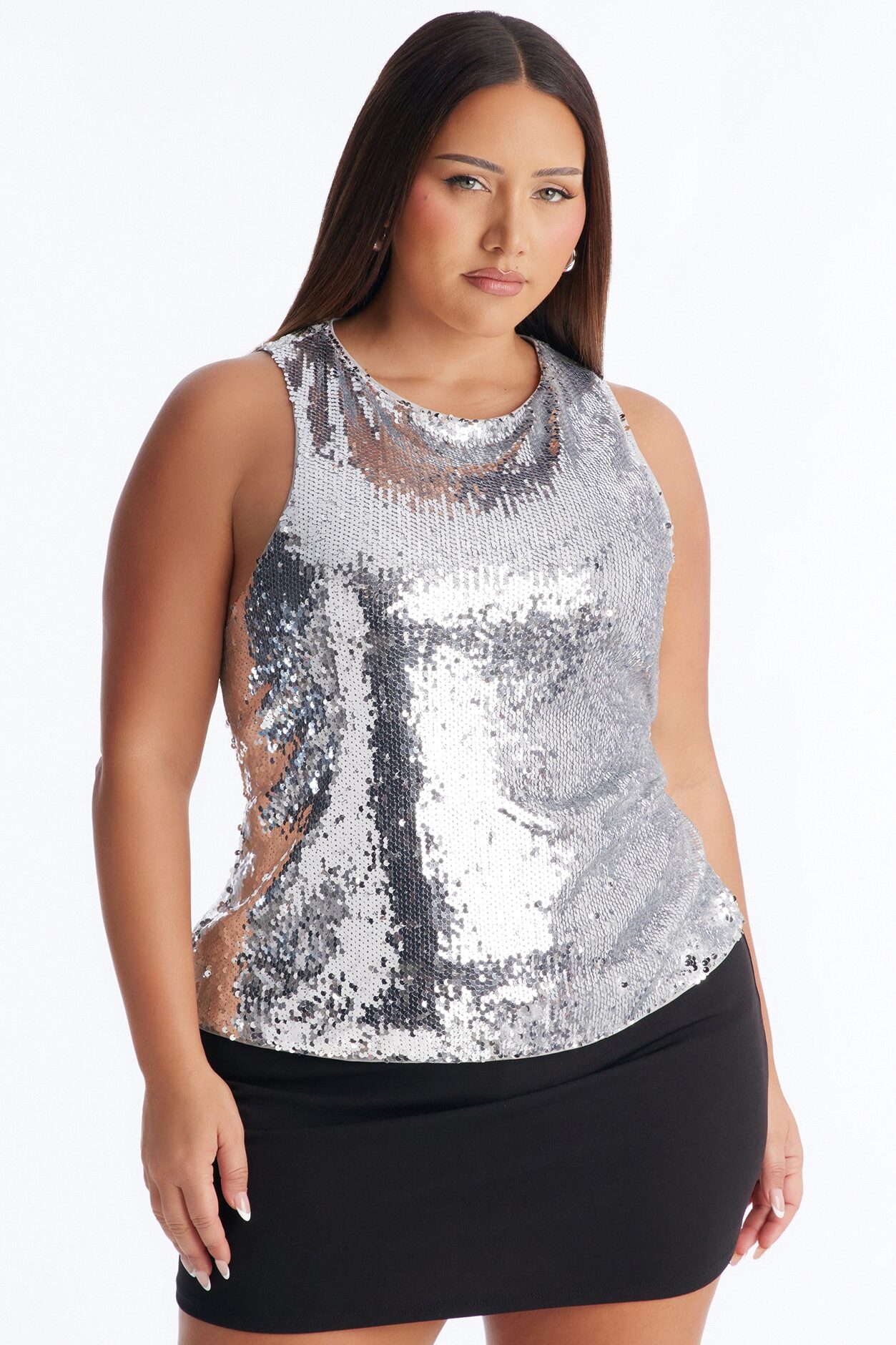 Under The Night Sky Sequin Top - Silver