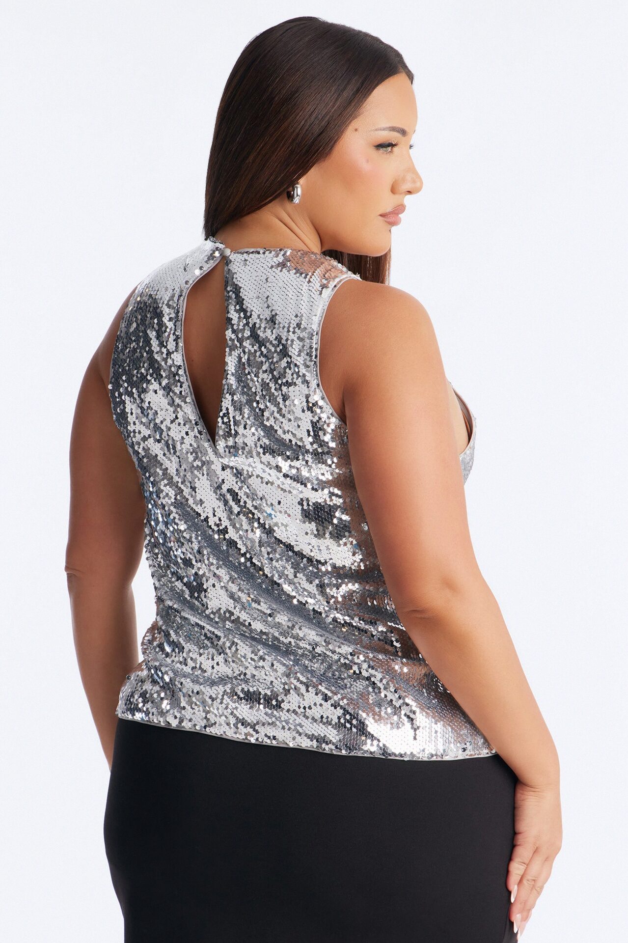 Under The Night Sky Sequin Top - Silver