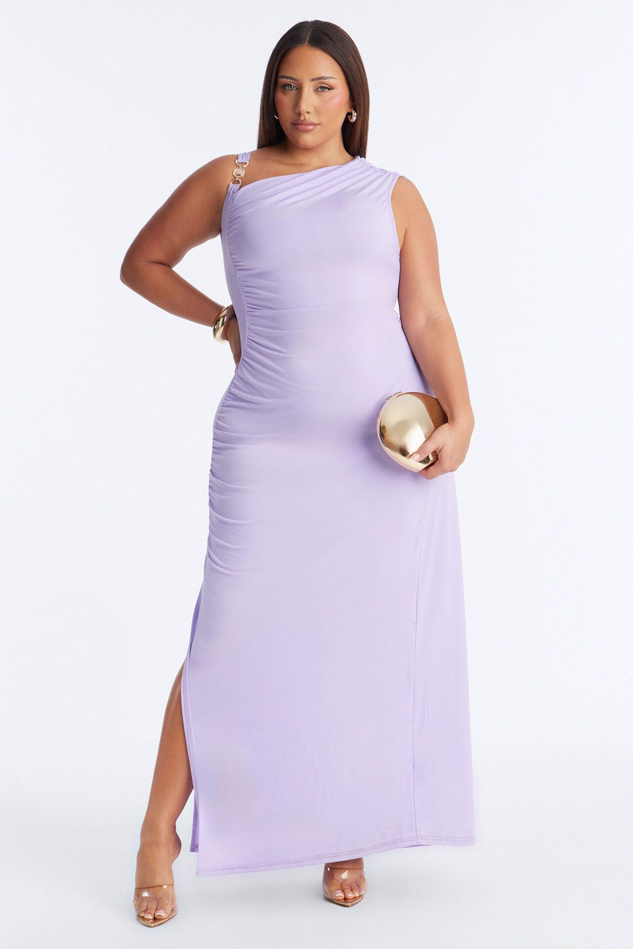 Analise Asymmetrical Maxi Dress - Lavender