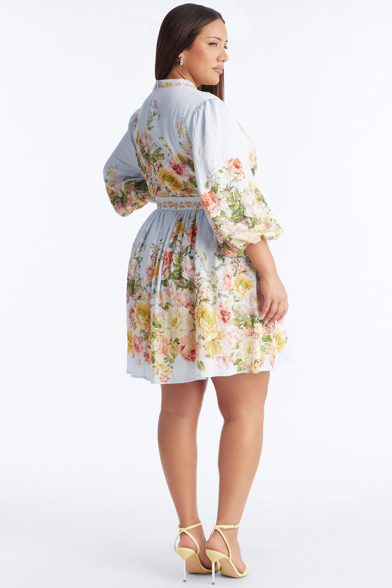 Blair Belted Rayon Mini Dress - Blue