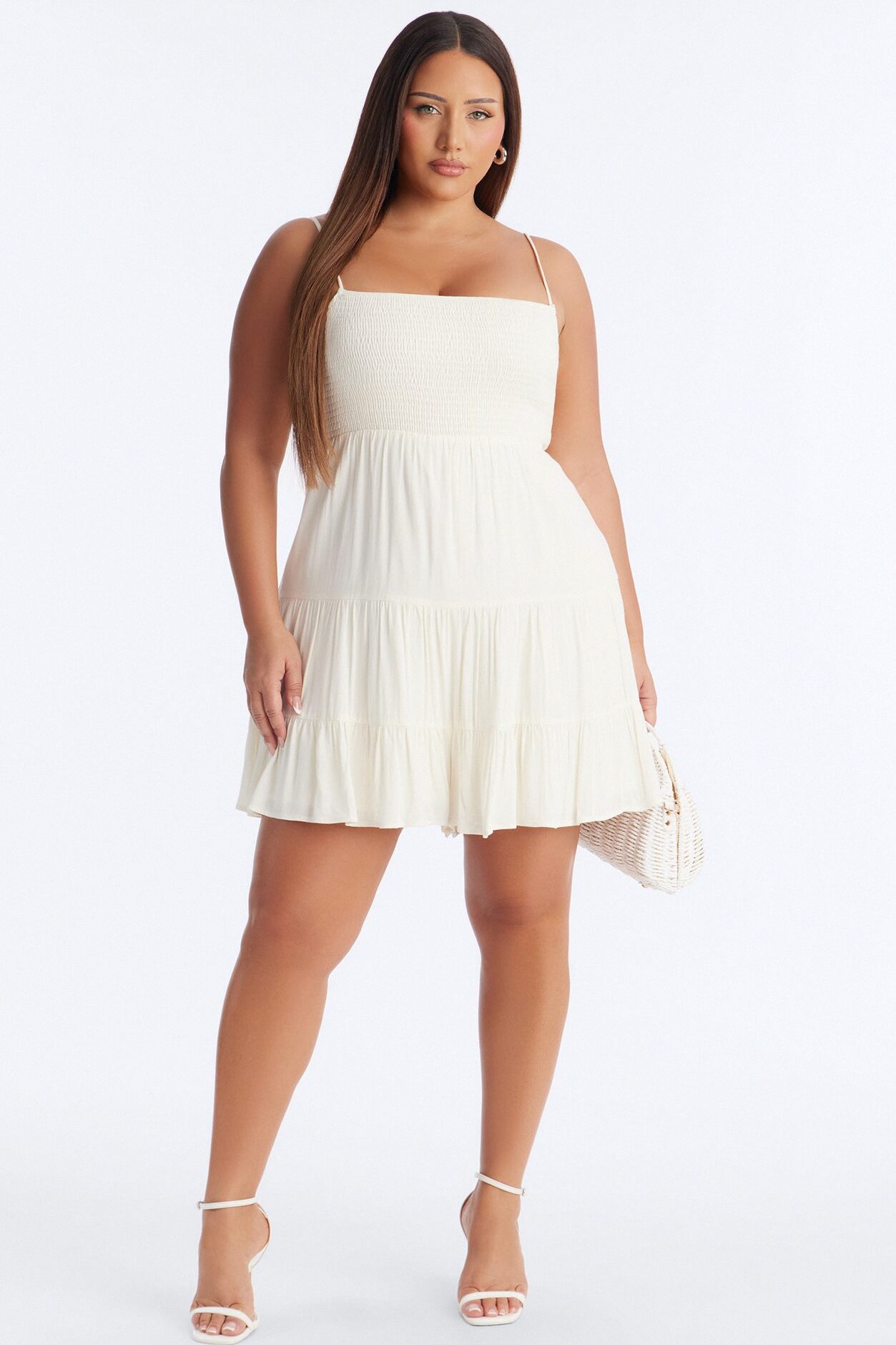 Around The Water Smocked Romper - Cream