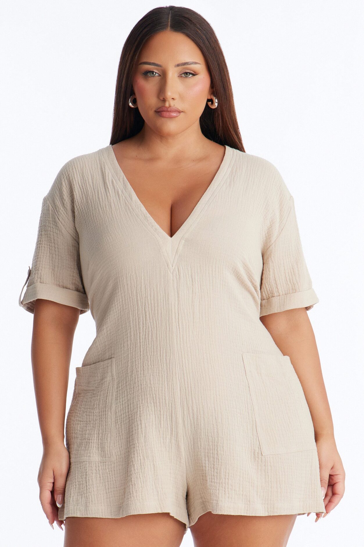 Meg Casual Gauze Romper - Natural