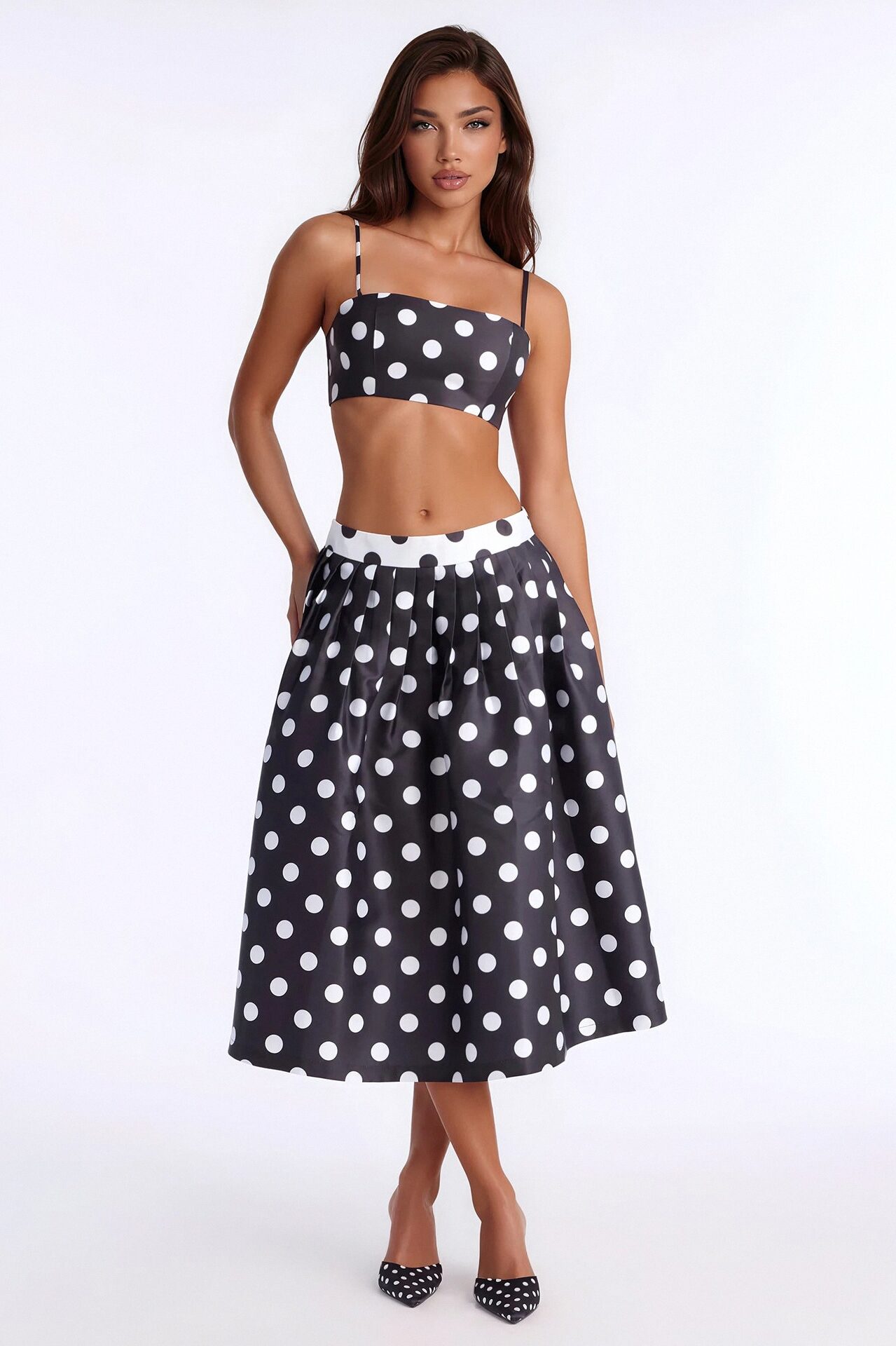 Marielle Polka Dot Top - Black/White