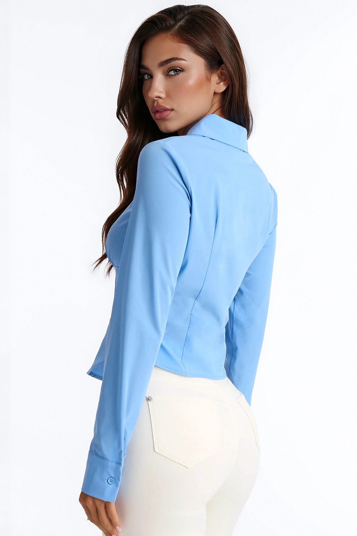 Laurel Zip Front Top - Periwinkle