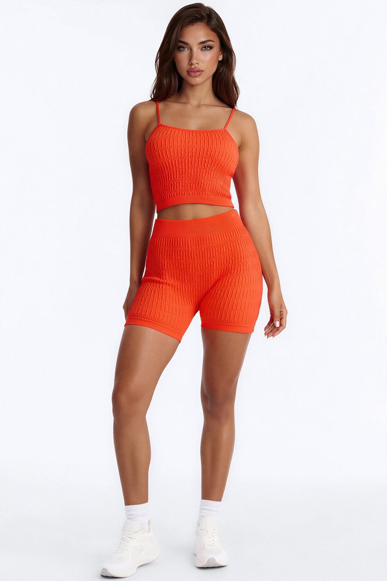 Smooth Intensions Seamless Biker Short Set - Tomato Red