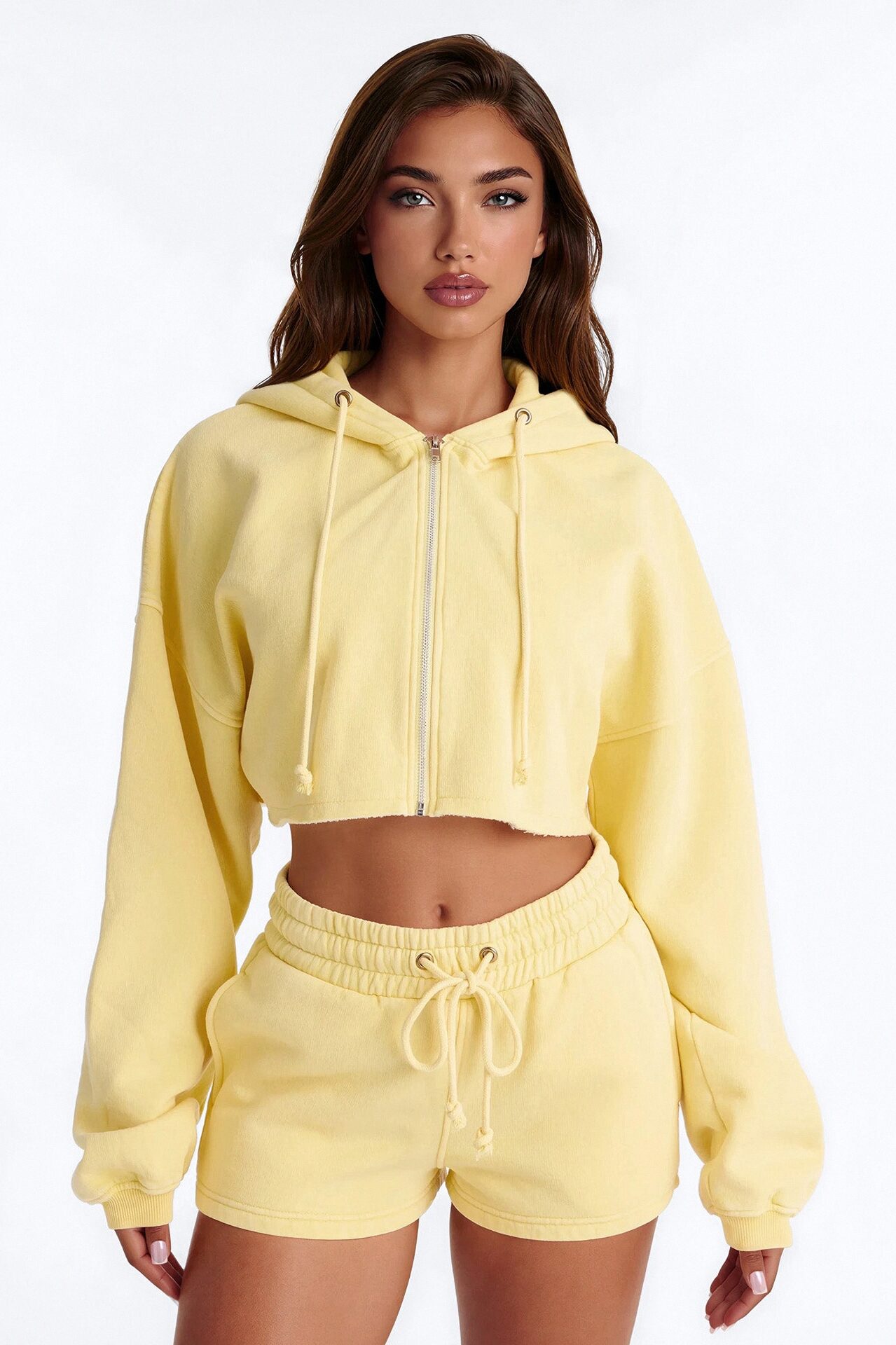 On The Go Washed Short Set - Yellow