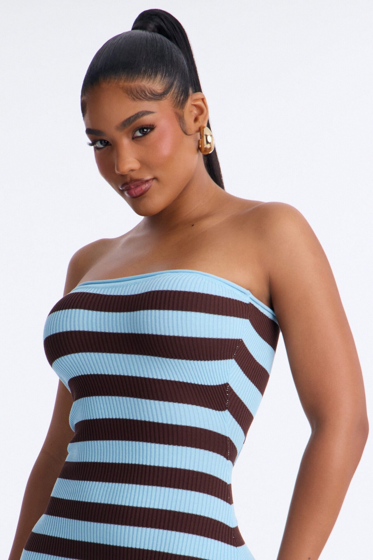 Alessi Striped Sweater Midi Dress - Blue/combo