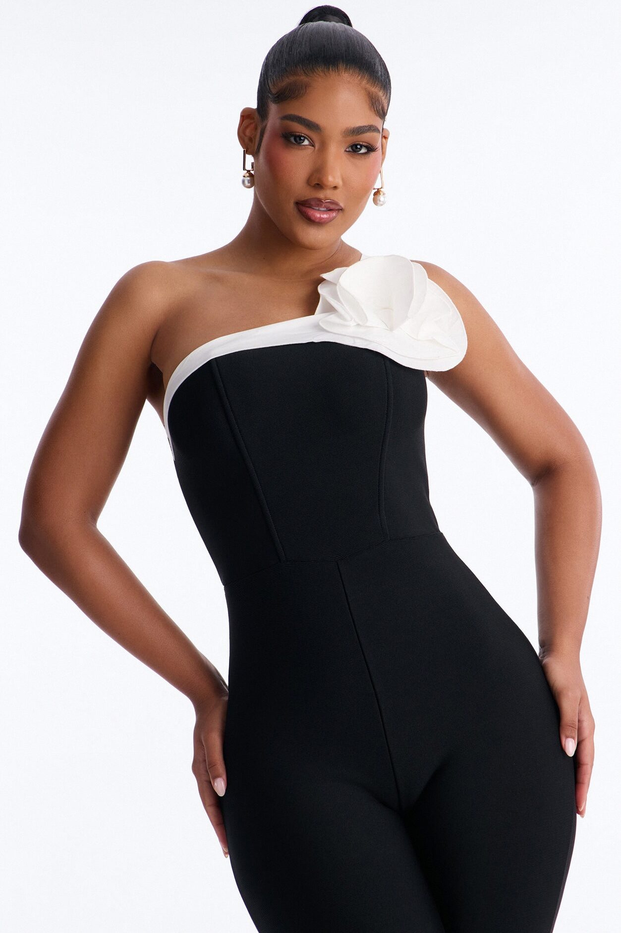 Fraya Bandage Flare Jumpsuit - Black
