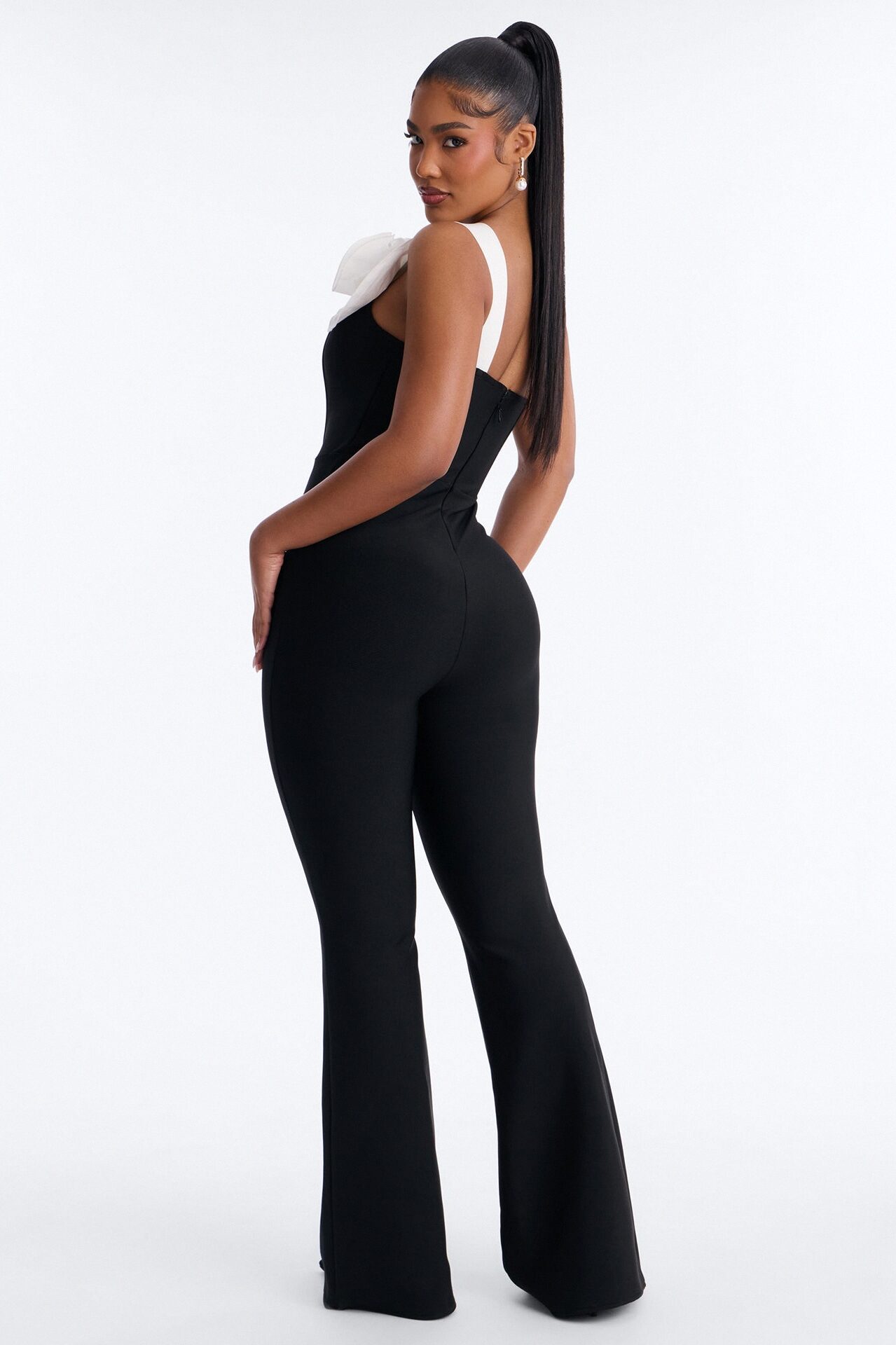 Fraya Bandage Flare Jumpsuit - Black