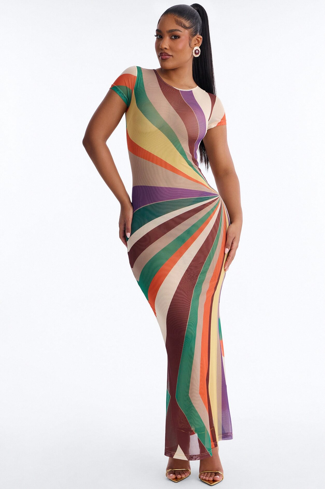 Poolside Babe Mesh Maxi Dress - MultiColor