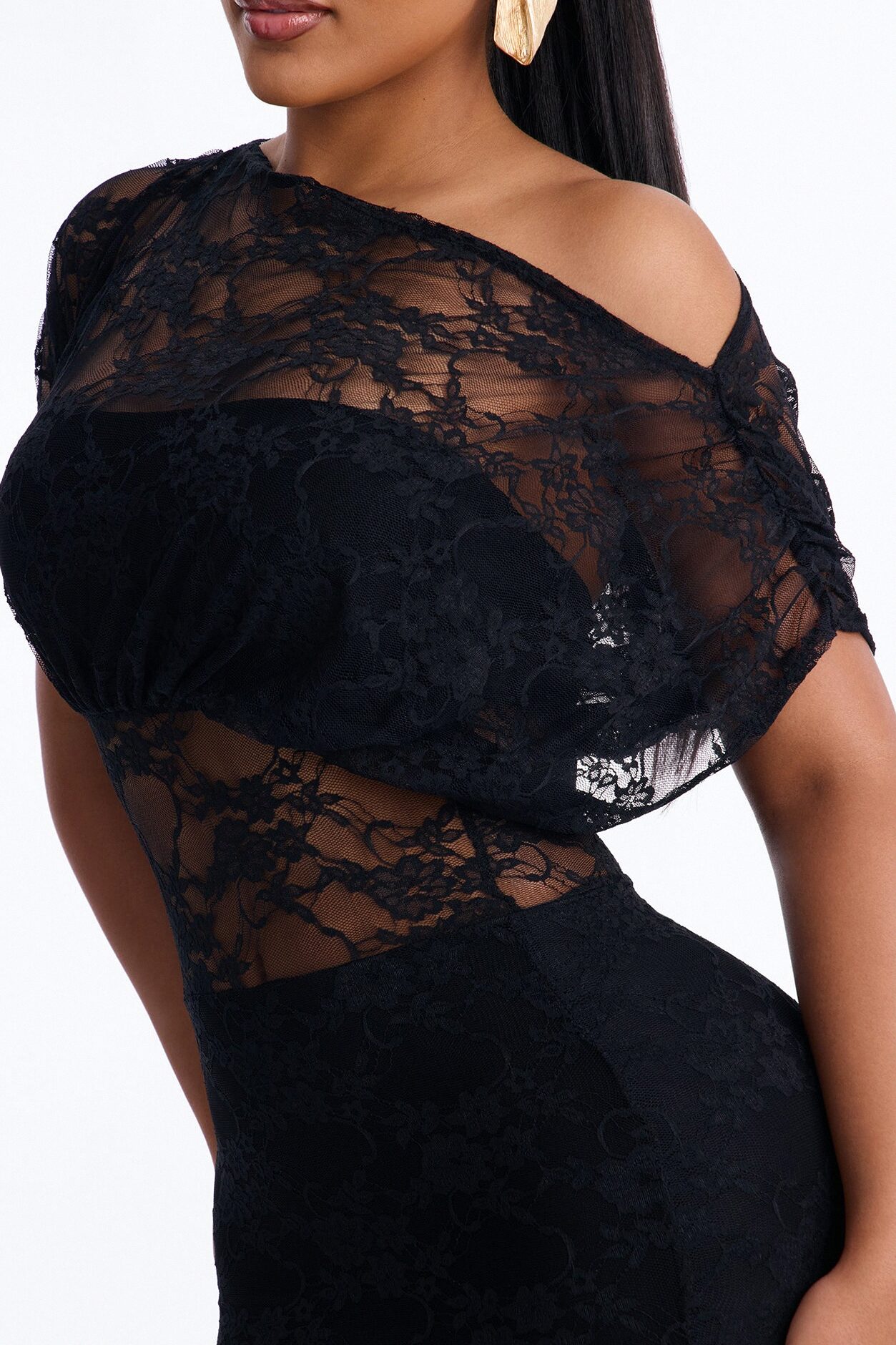 Got Me Wondering Lace Maxi Dress - Black
