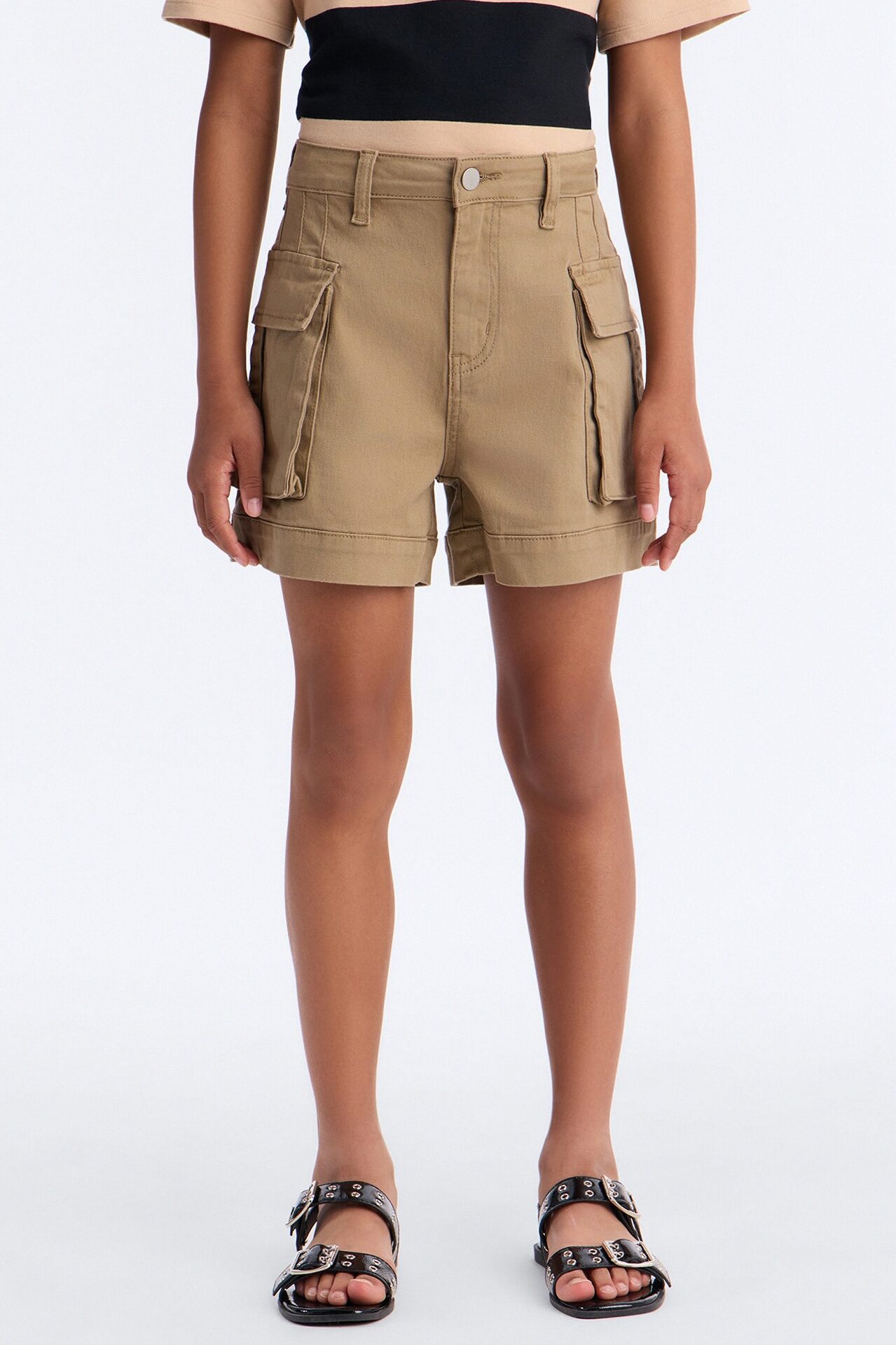 Mini On A Mission Cargo Shorts - Khaki