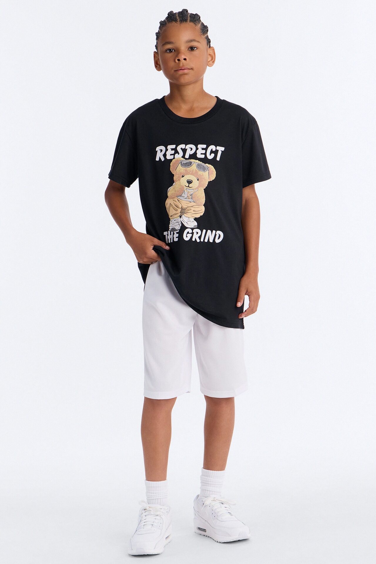 Mini Respect The Grind Short Set - Black/White