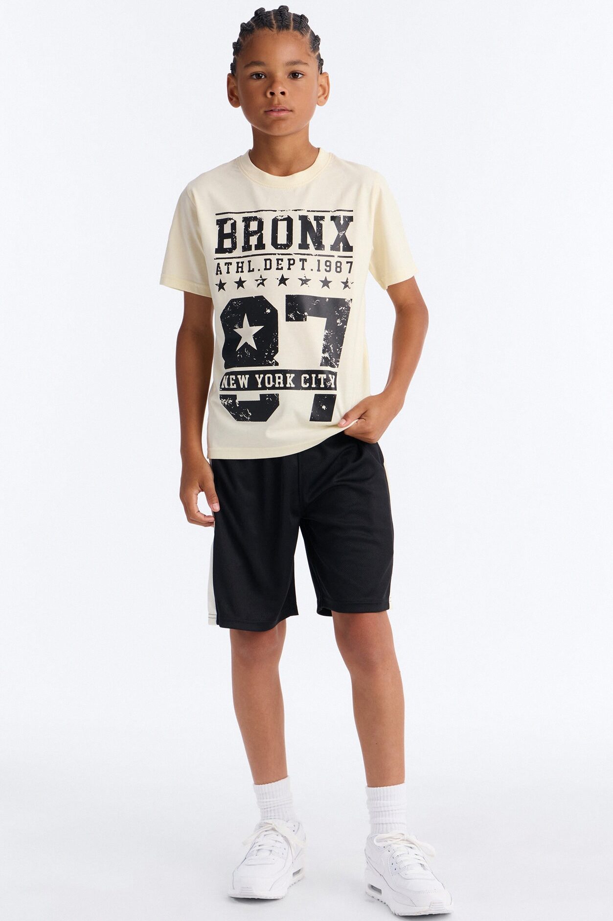 Mini Bronx 87 Mesh Short Set - White/Black