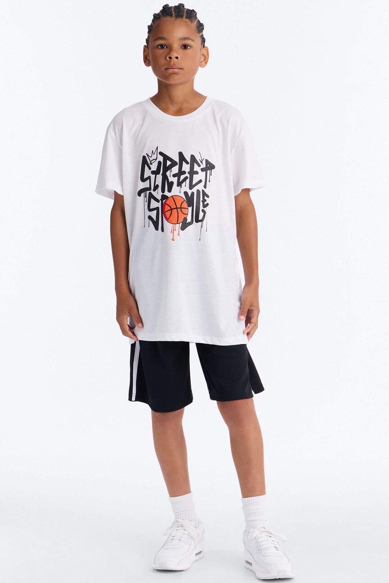Mini Street Style Short Set - White/Black