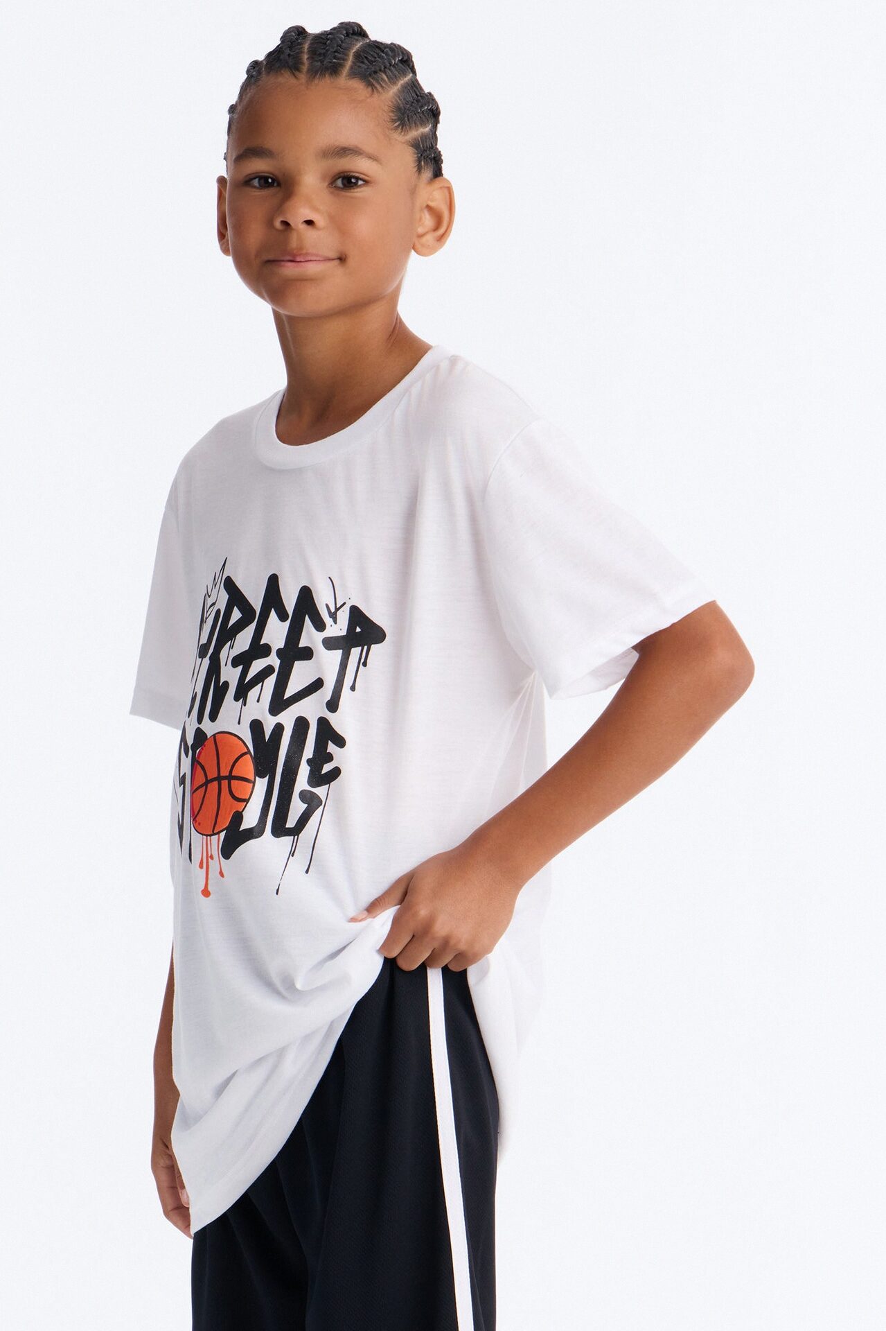 Mini Street Style Short Set - White/Black