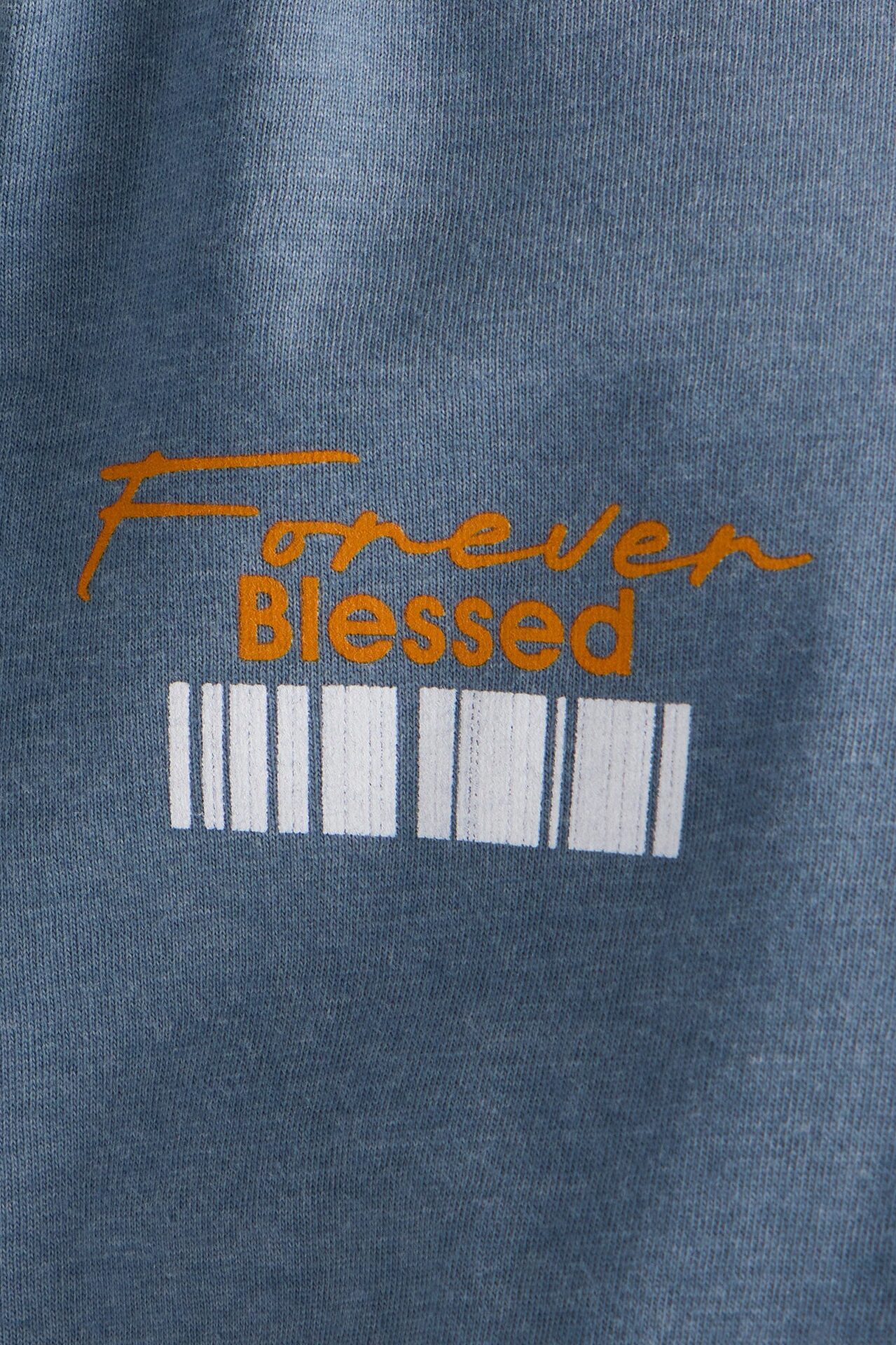 Mini Forever Blessed Short Sleeve Front/Back Tee - Blue