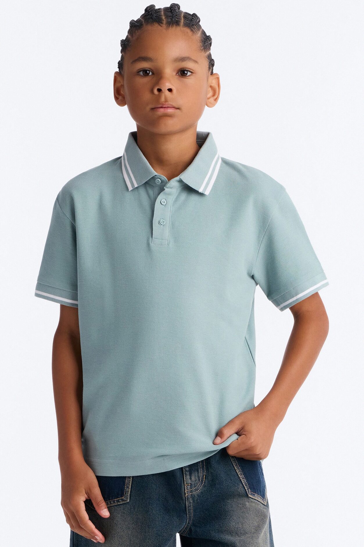 Mini Wilson Short Sleeve Polo - Slate Blue