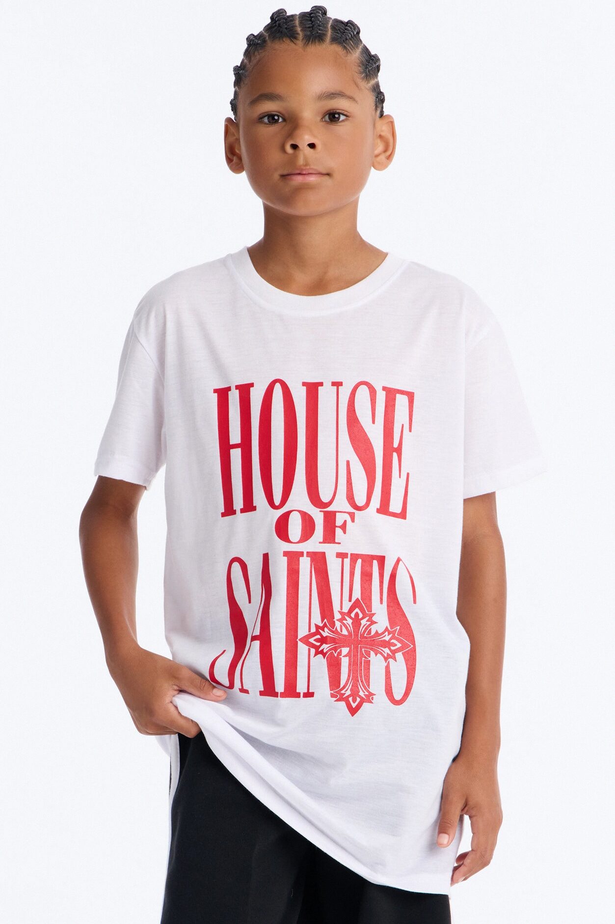 Mini House Of Saints Short Set - White/Black