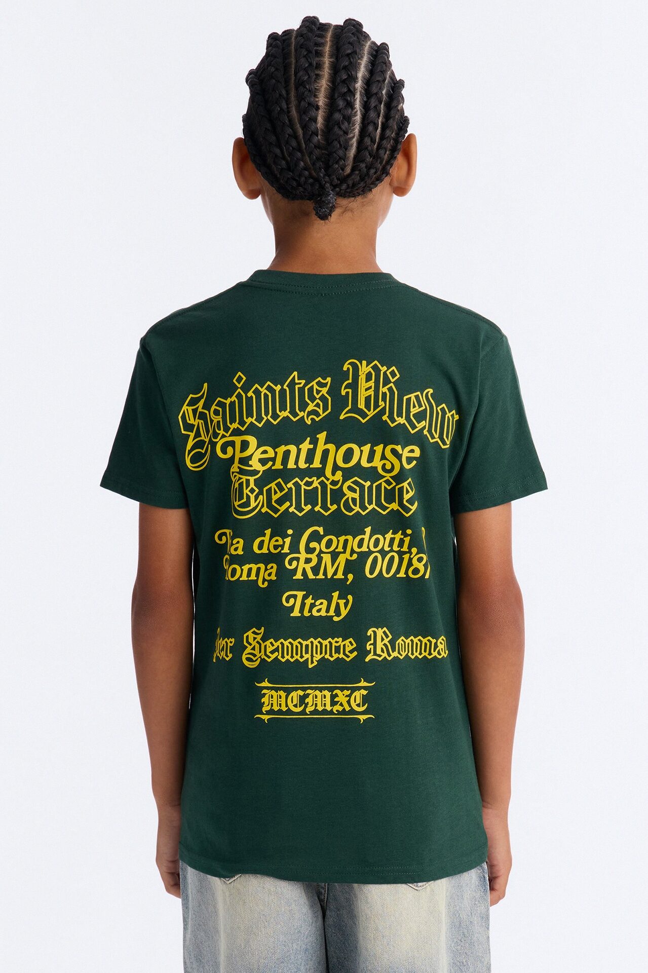 Mini Saints View Terrace Short Sleeve Front/Back Tee - Green