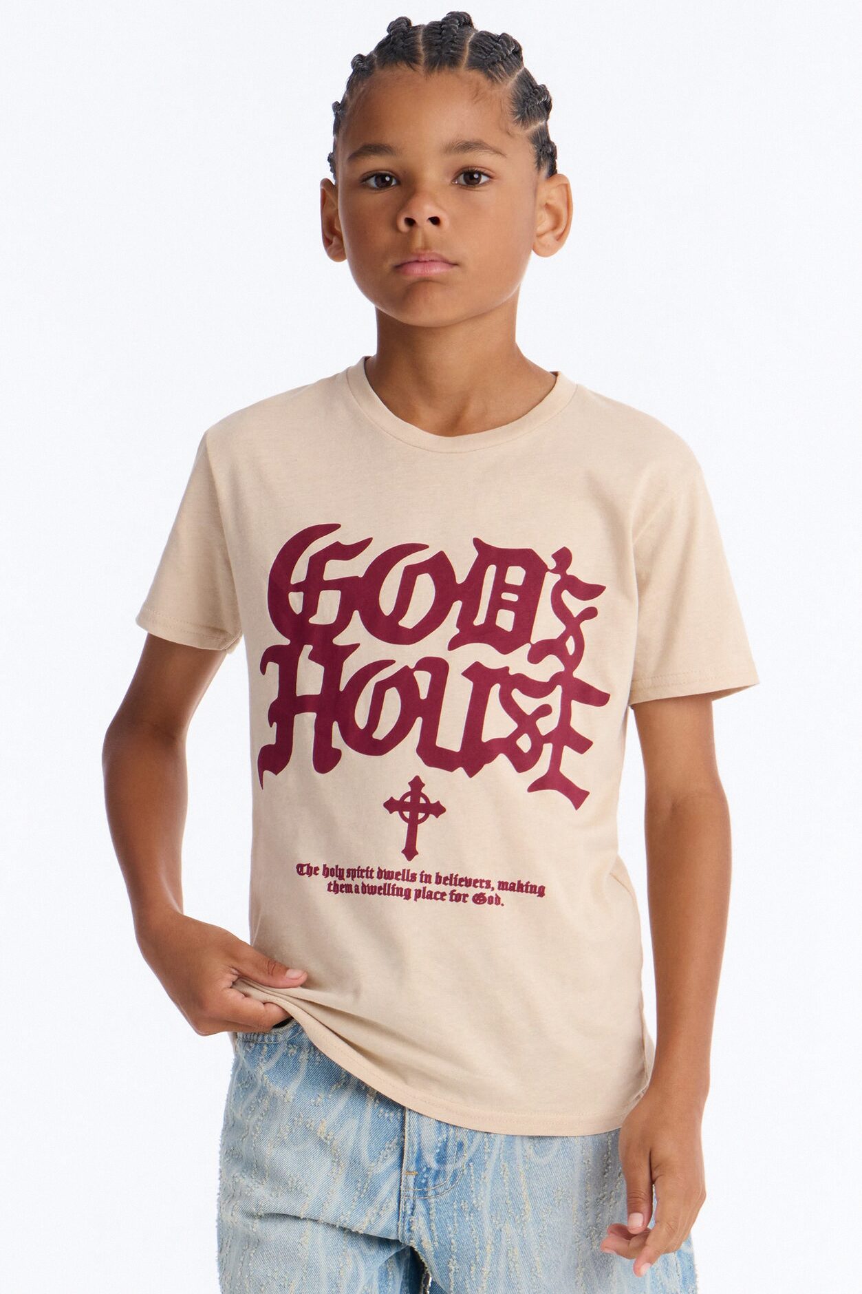 Mini God's House Short Sleeve Tee - Sand