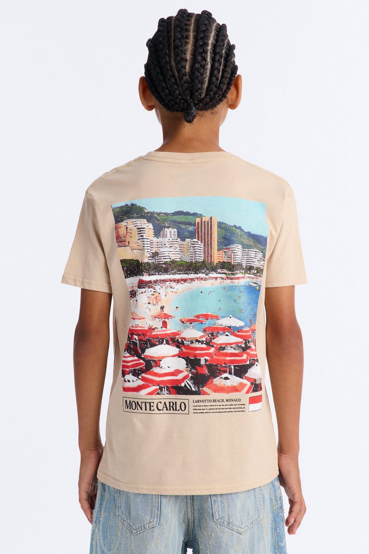 Mini Monaco Vibe Short Sleeve Front/Back Tee - Sand