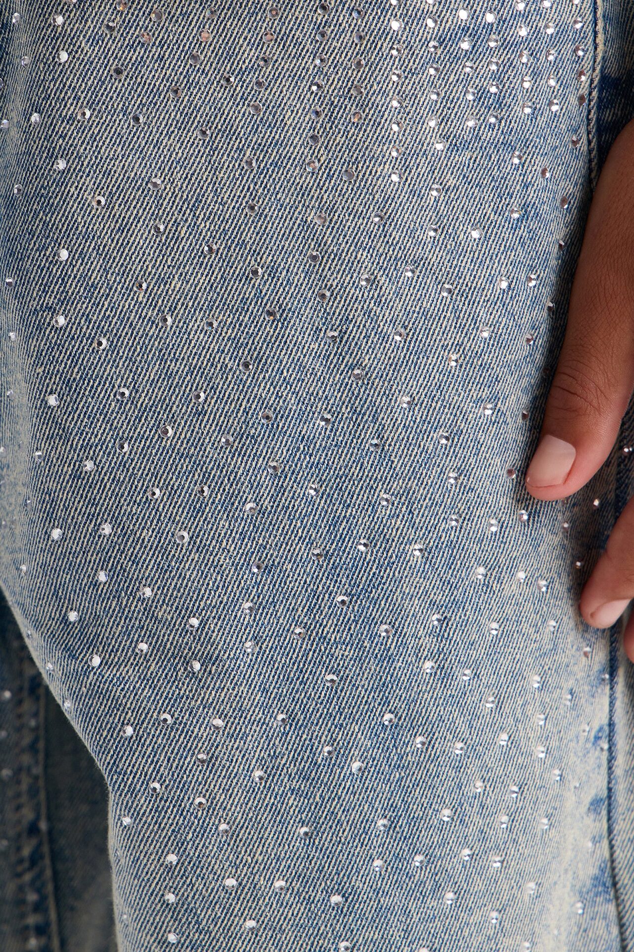 Mini Baggy All Gem Denim Short - Light Blue Wash