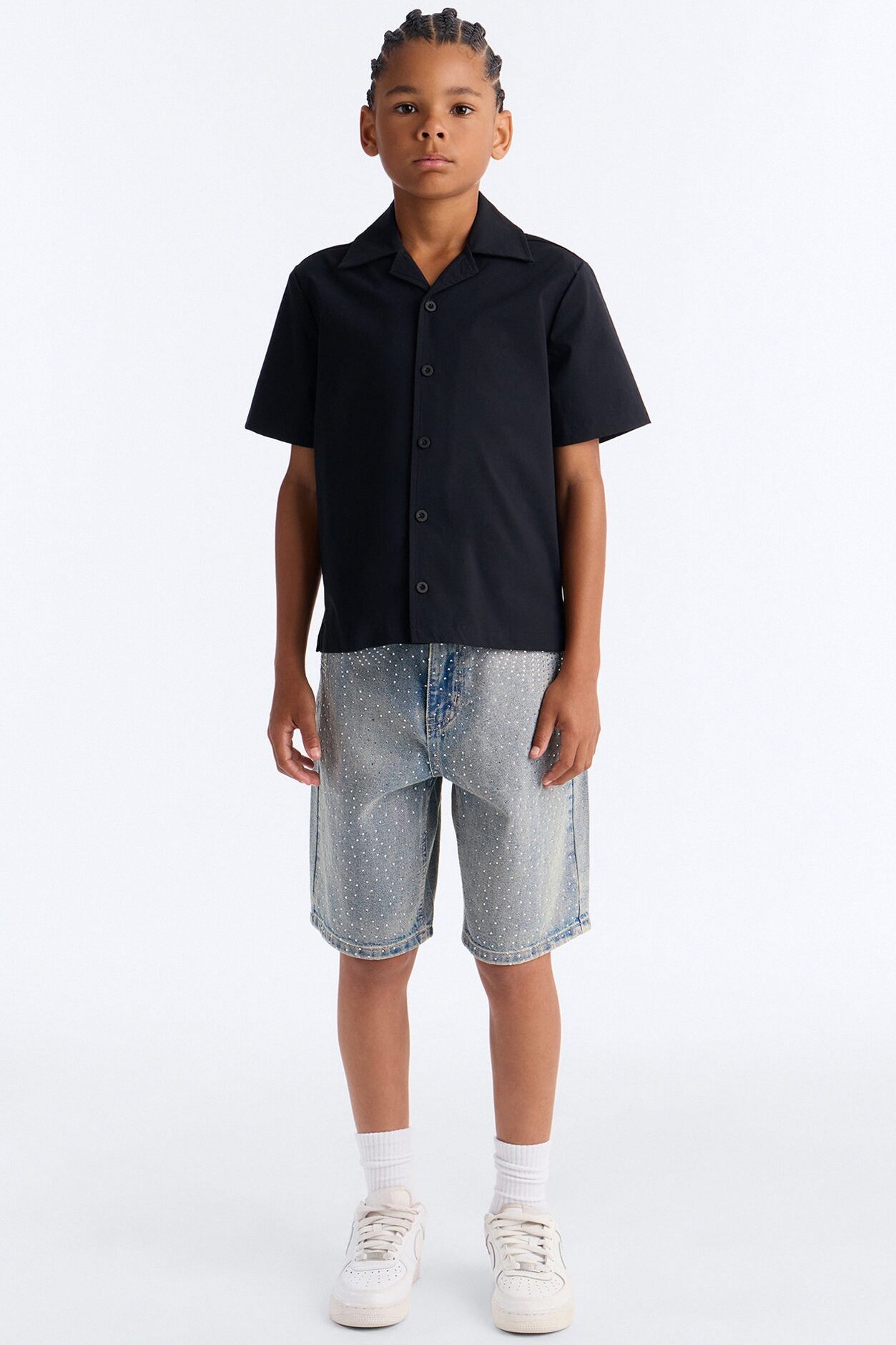 Mini Baggy All Gem Denim Short - Light Blue Wash