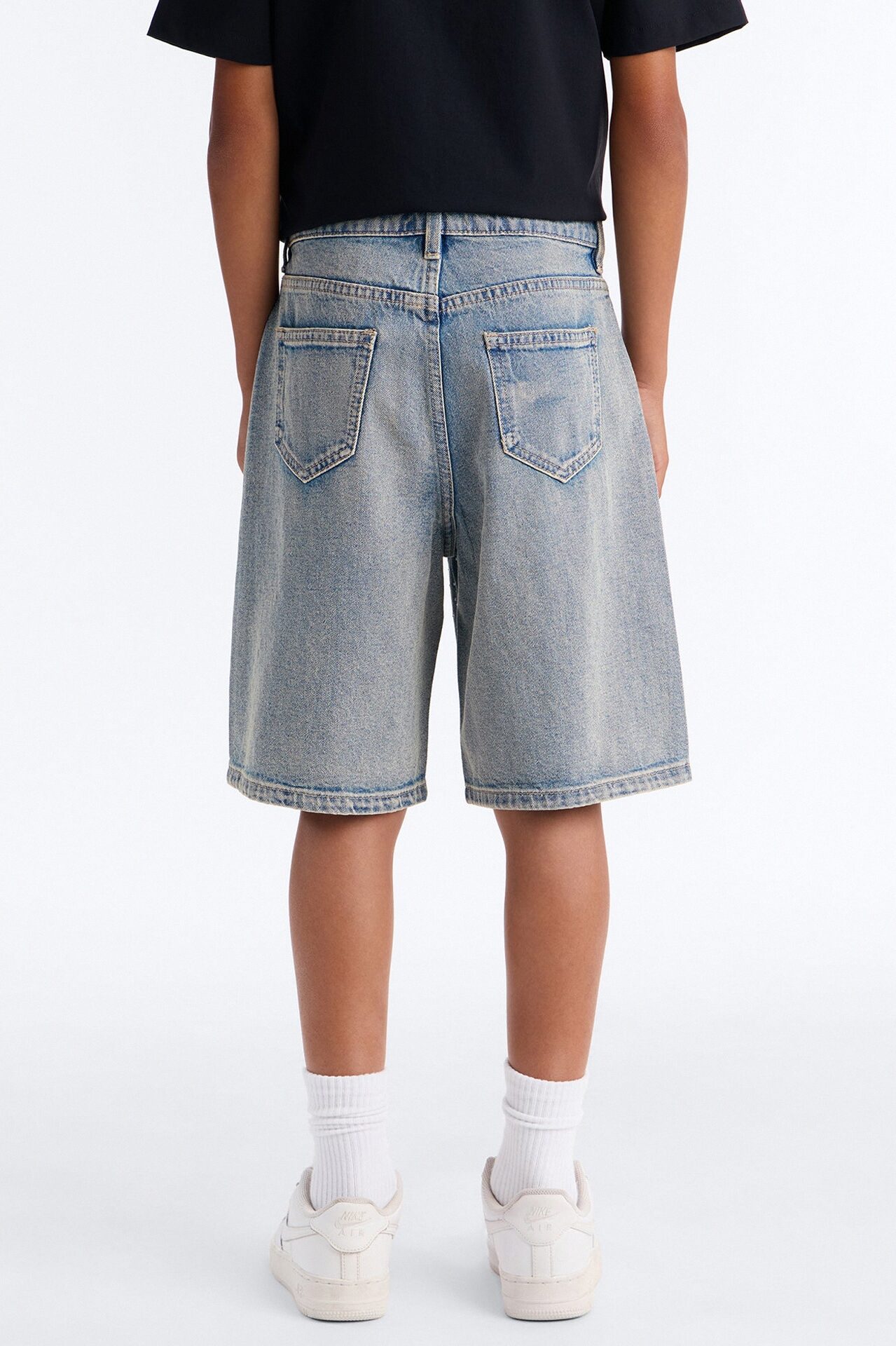 Mini Baggy All Gem Denim Short - Light Blue Wash