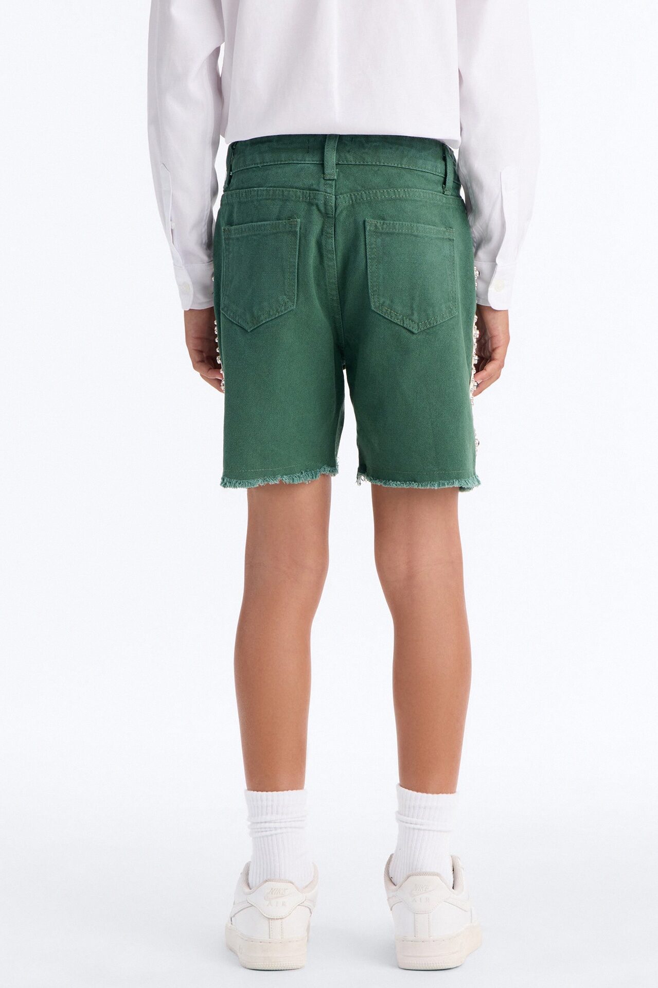 Mini Aspiring Artist Embellished Short - Olive