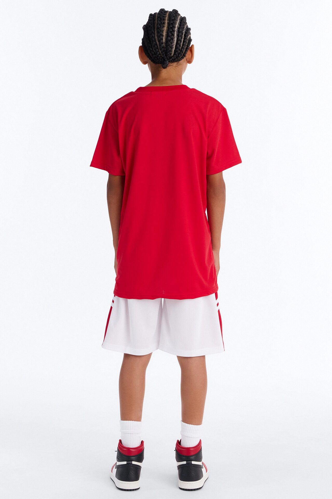 Mini Basketball Bear Short Set - Red/combo