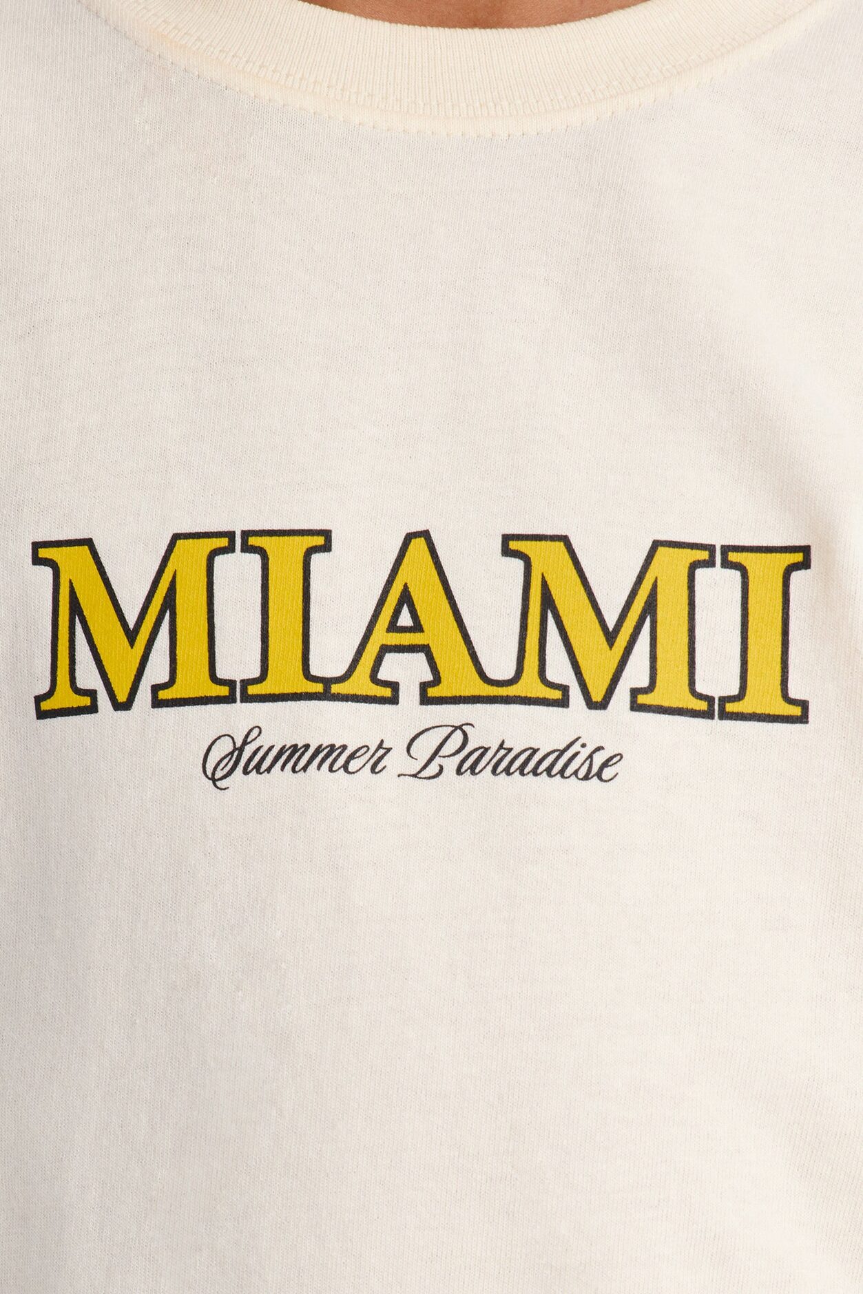 Mini Miami Summer Front/Back Short Sleeve Tee - Off White