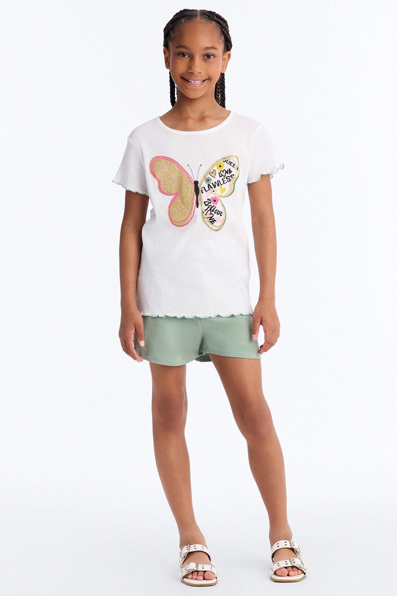 Mini Flawlessly Fly Short Set - White/combo