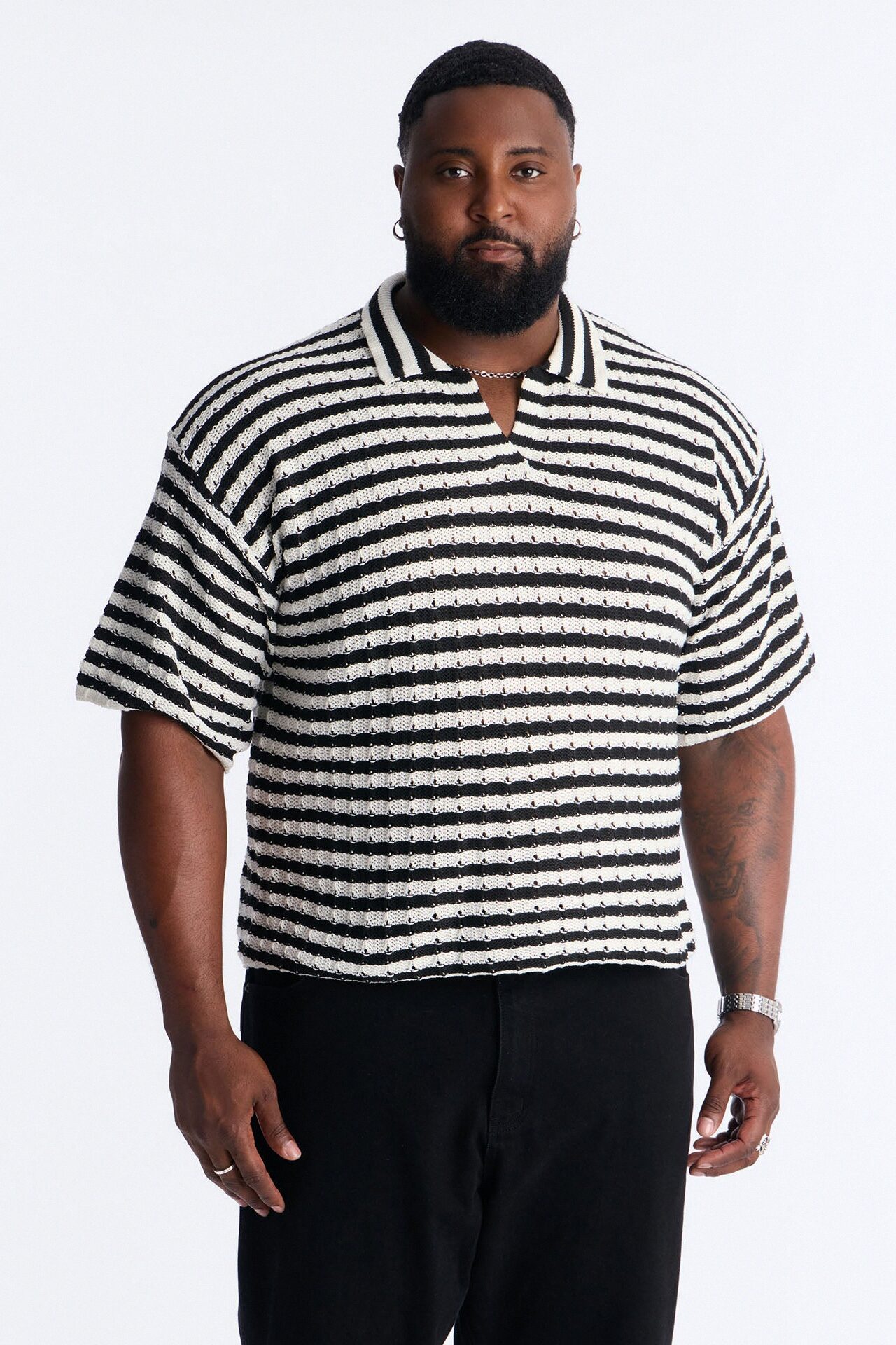 Relaxed Regatta Stripe Polo - Black