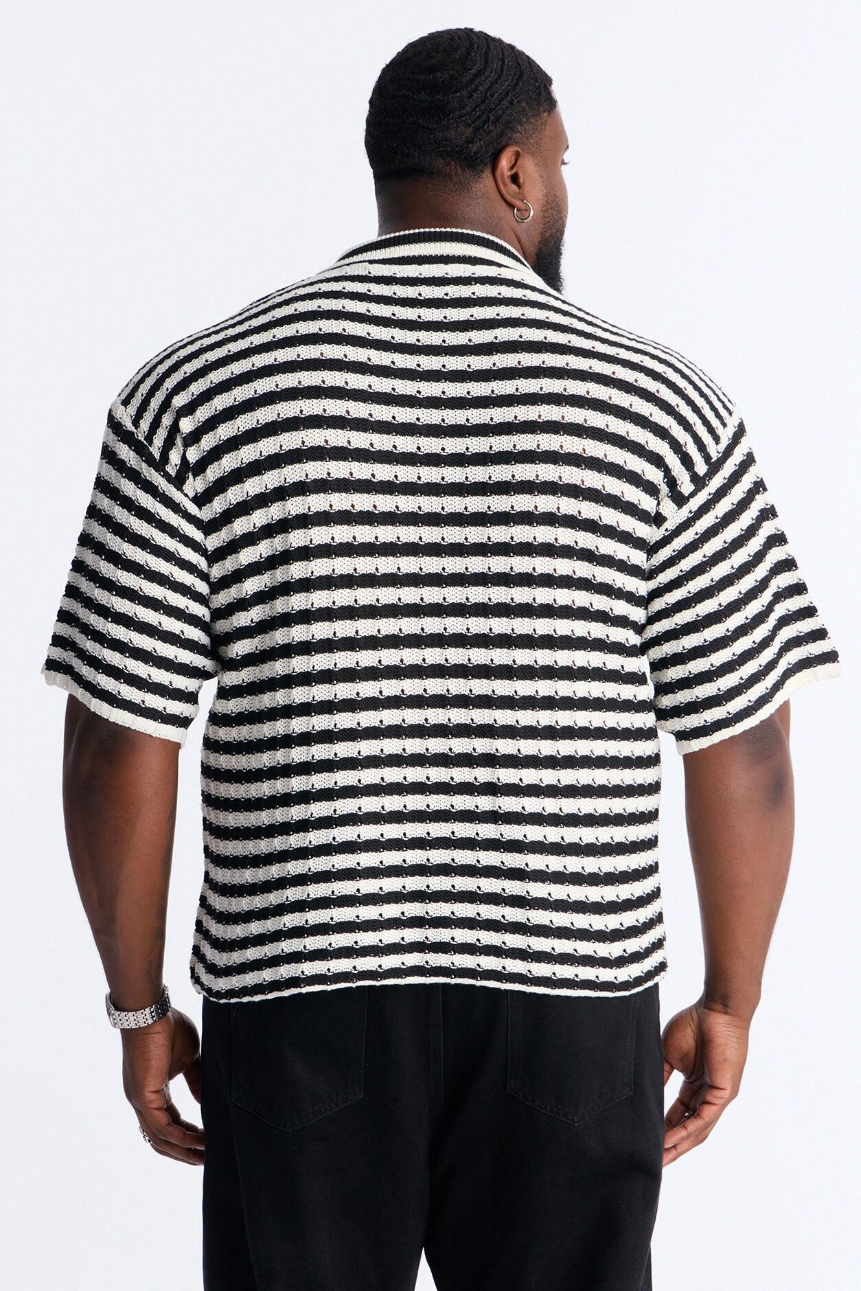 Relaxed Regatta Stripe Polo - Black