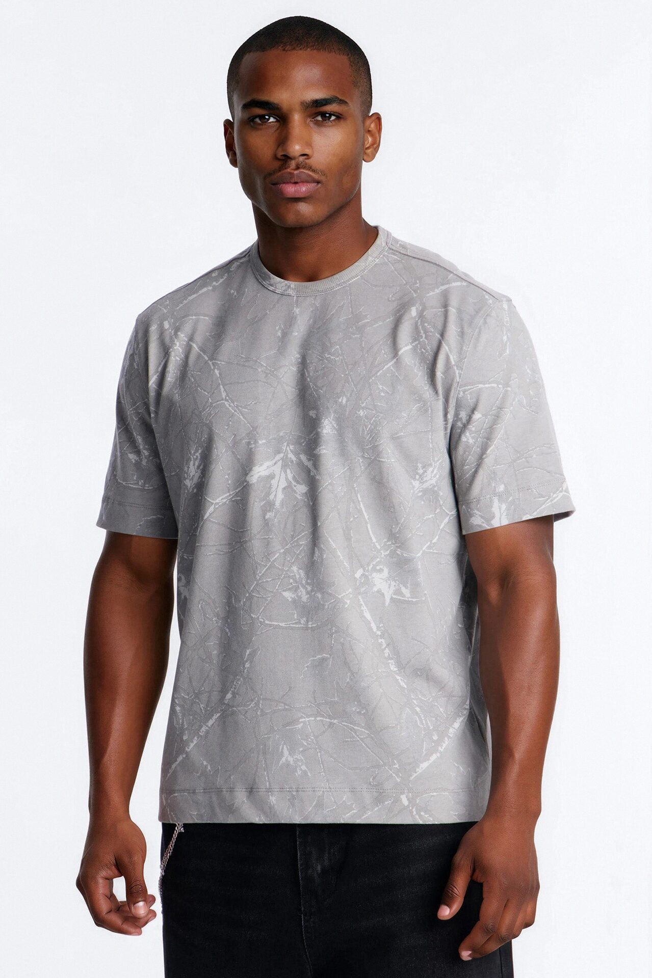 Boxy Carbon Camo Tee - Charcoal