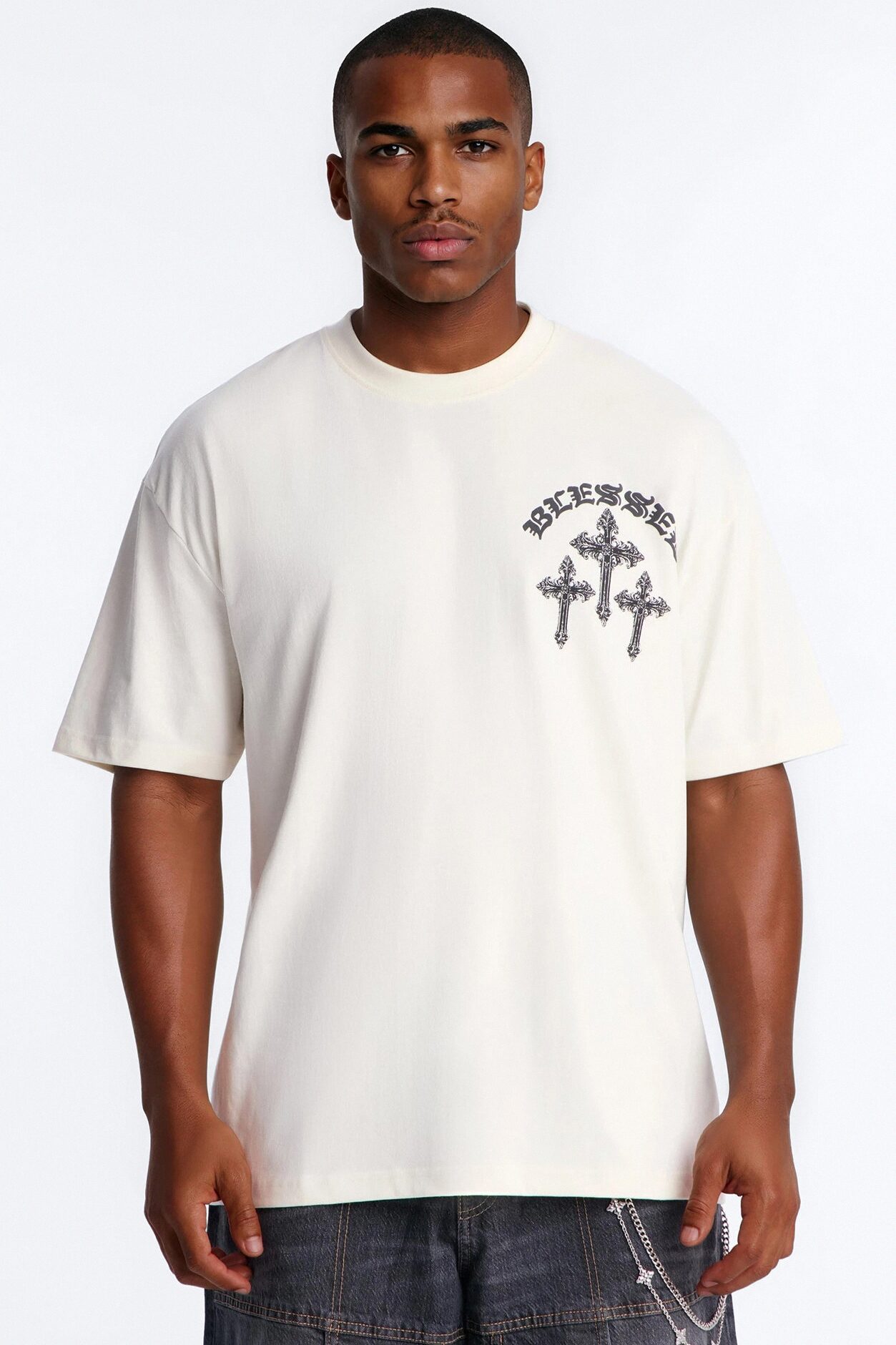 Blessed Daily Boxy Short Sleeve Tee - White
