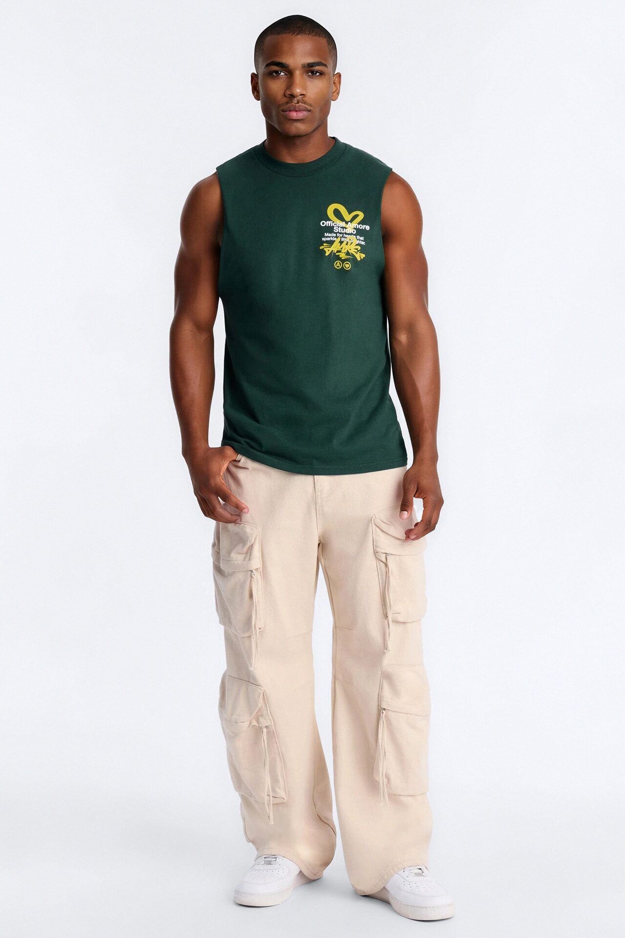 Amor Studio More Love Muscle Tee - Green