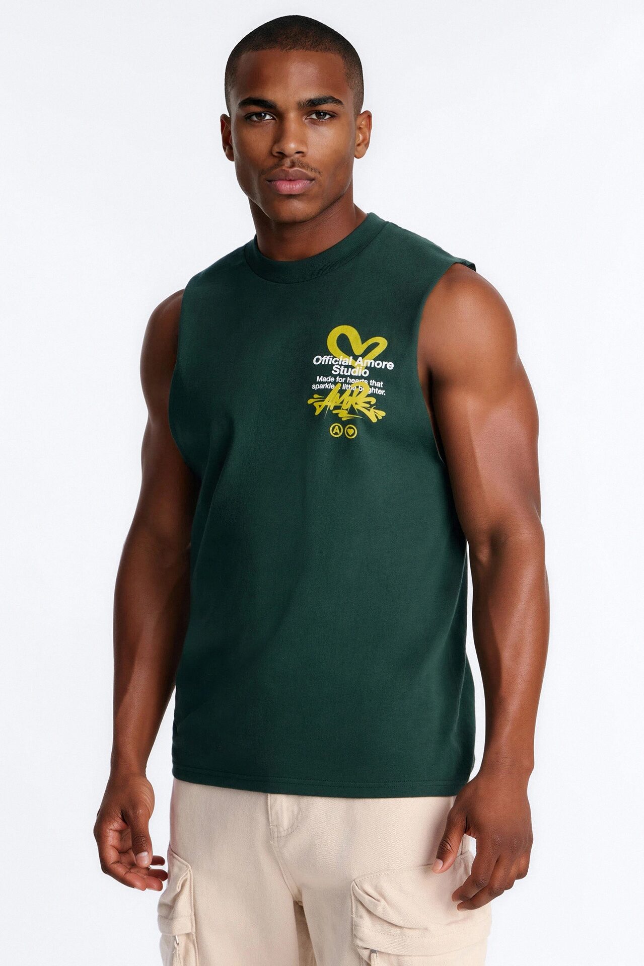 Amor Studio More Love Muscle Tee - Green