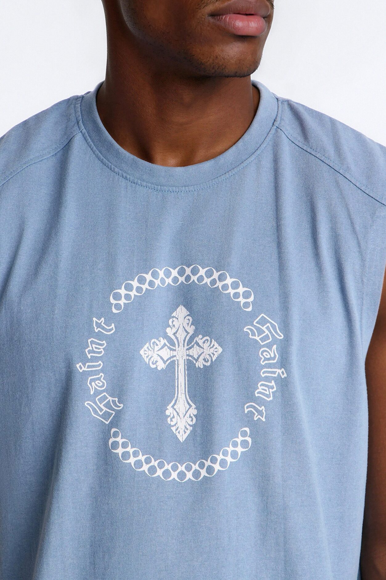 Forsaken Washed Muscle Tee - Blue