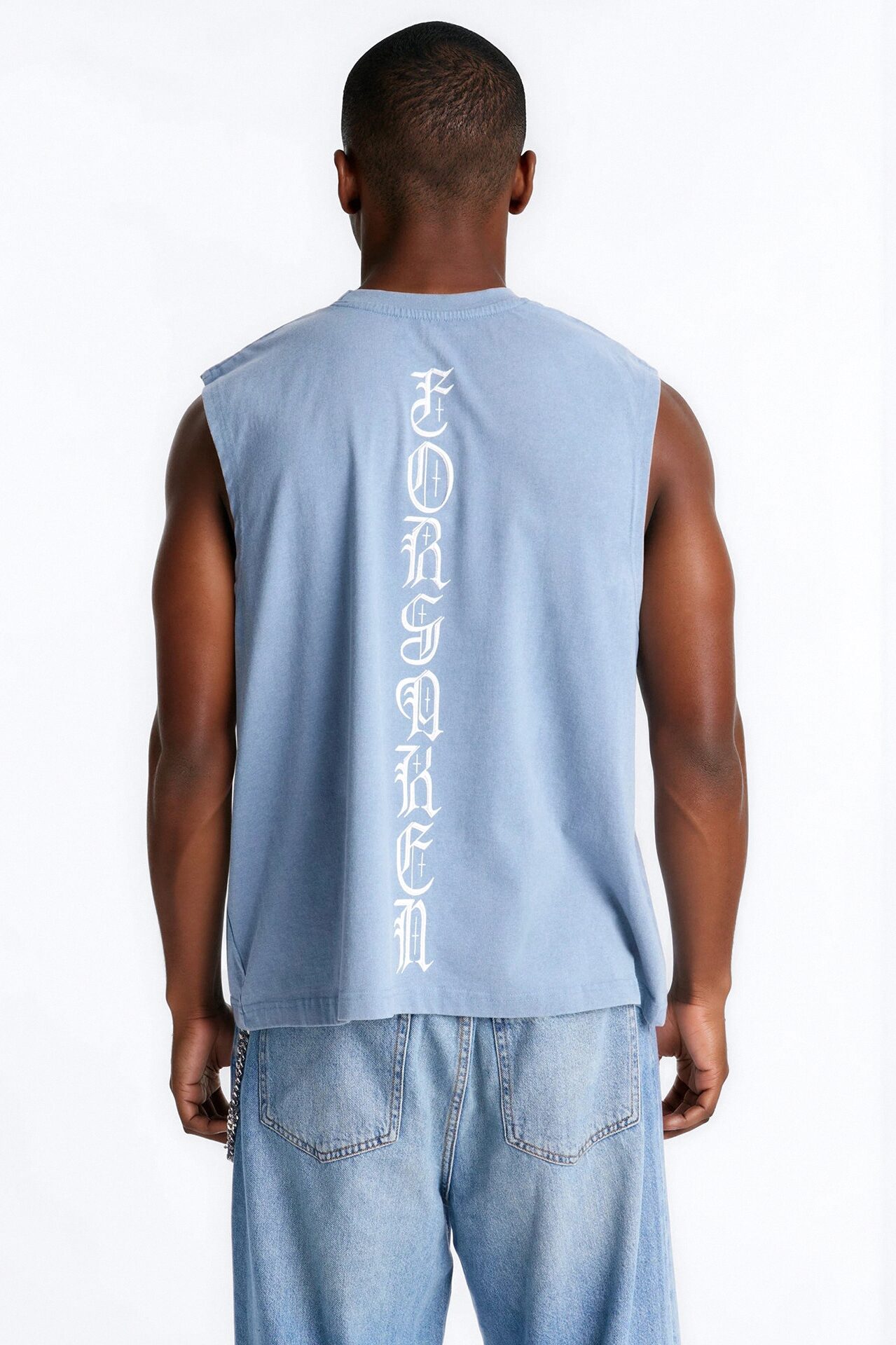 Forsaken Washed Muscle Tee - Blue