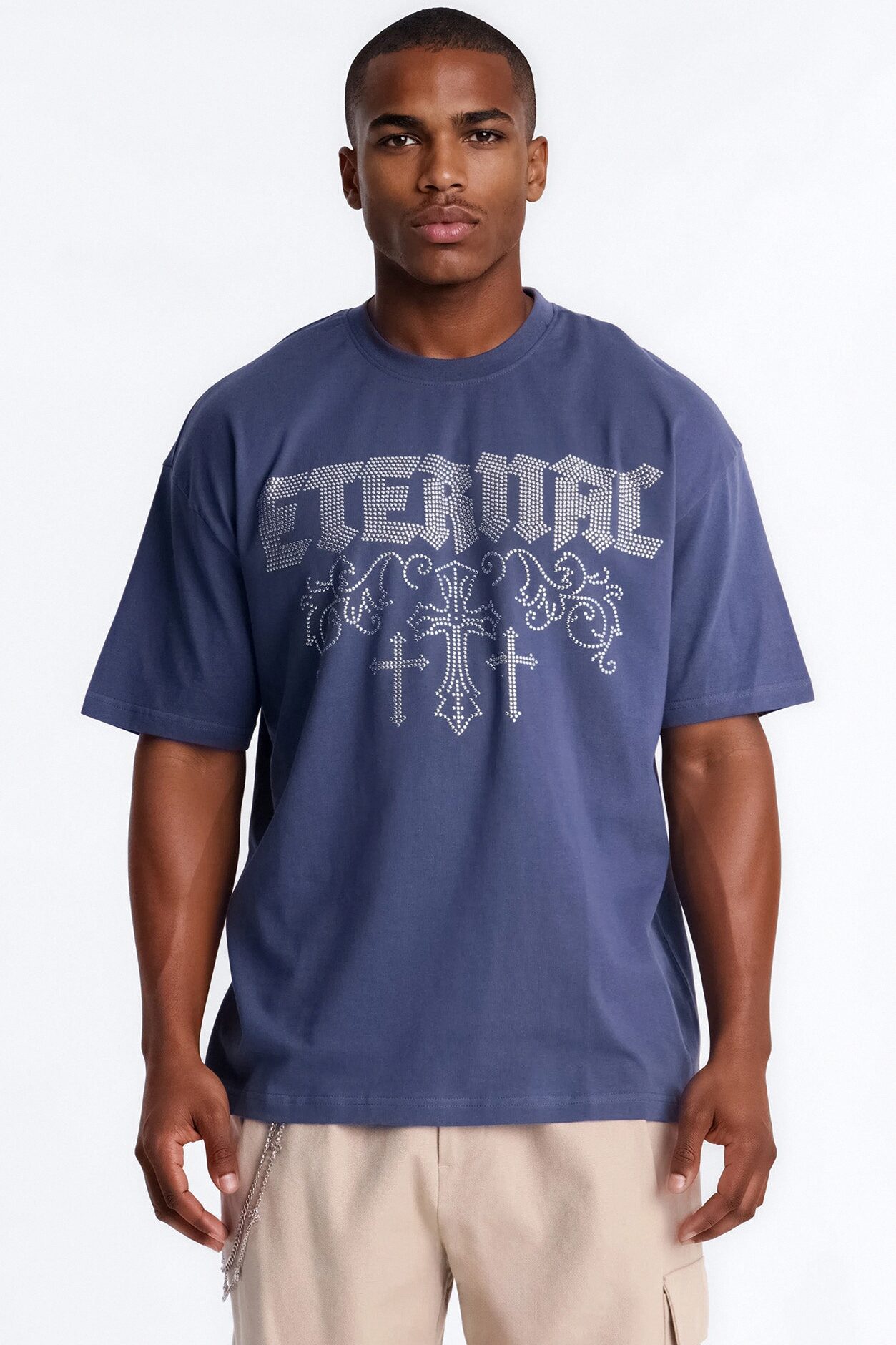 Eternal Salvation Boxy Short Sleeve Tee - Navy