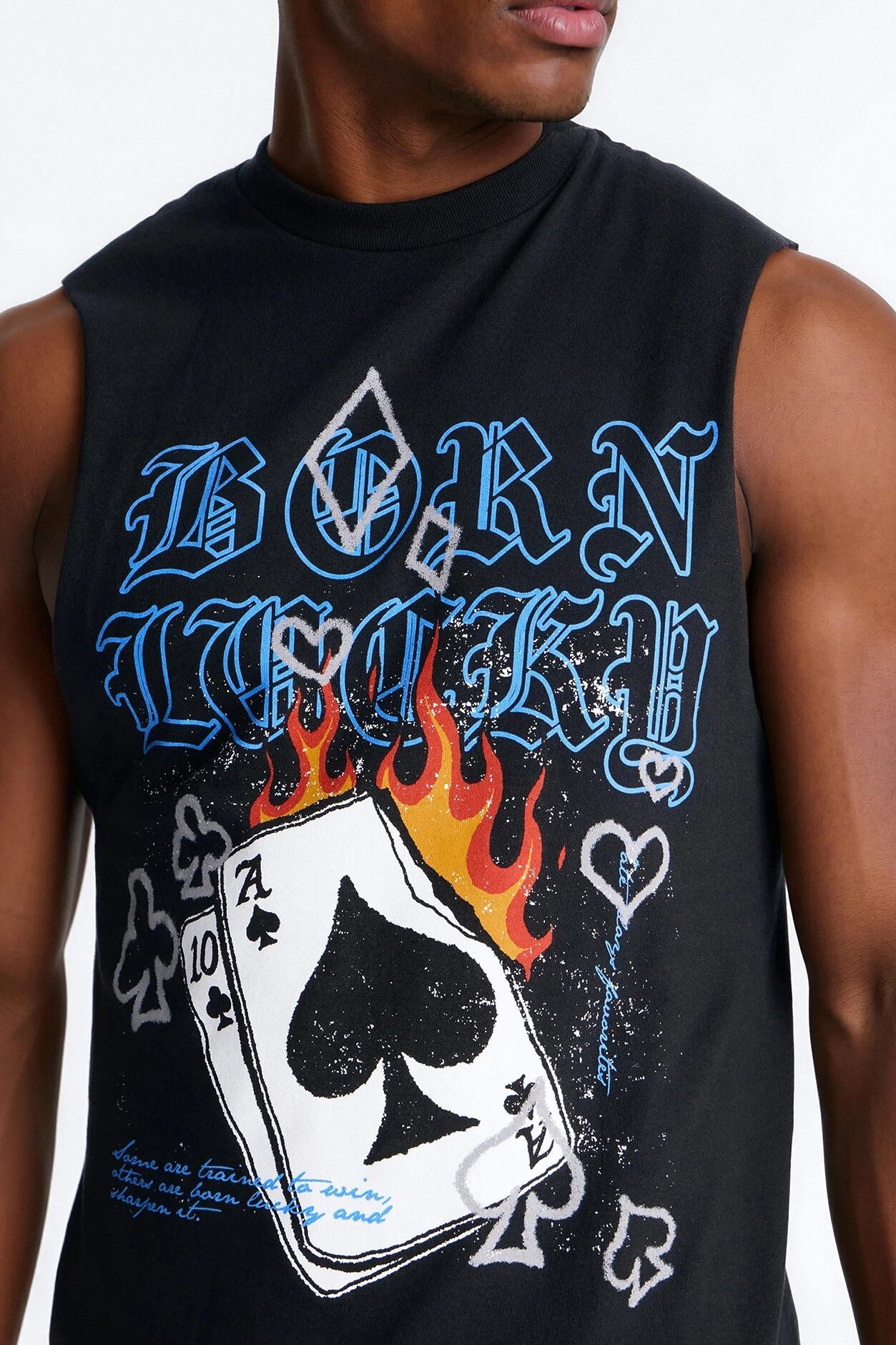 Born Lucky Muscle Tee - Black