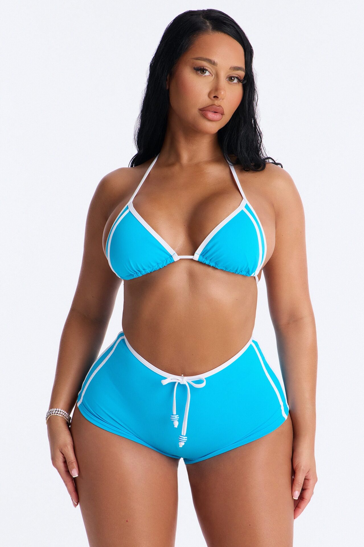 Just Can't Compete 2pc Boyshort Bikini - Blue