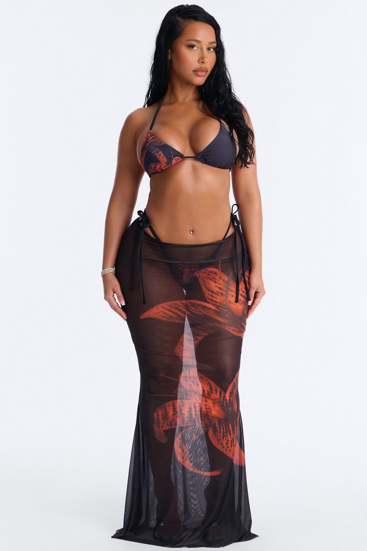 Sure Thing Bikini And Sarong - Black