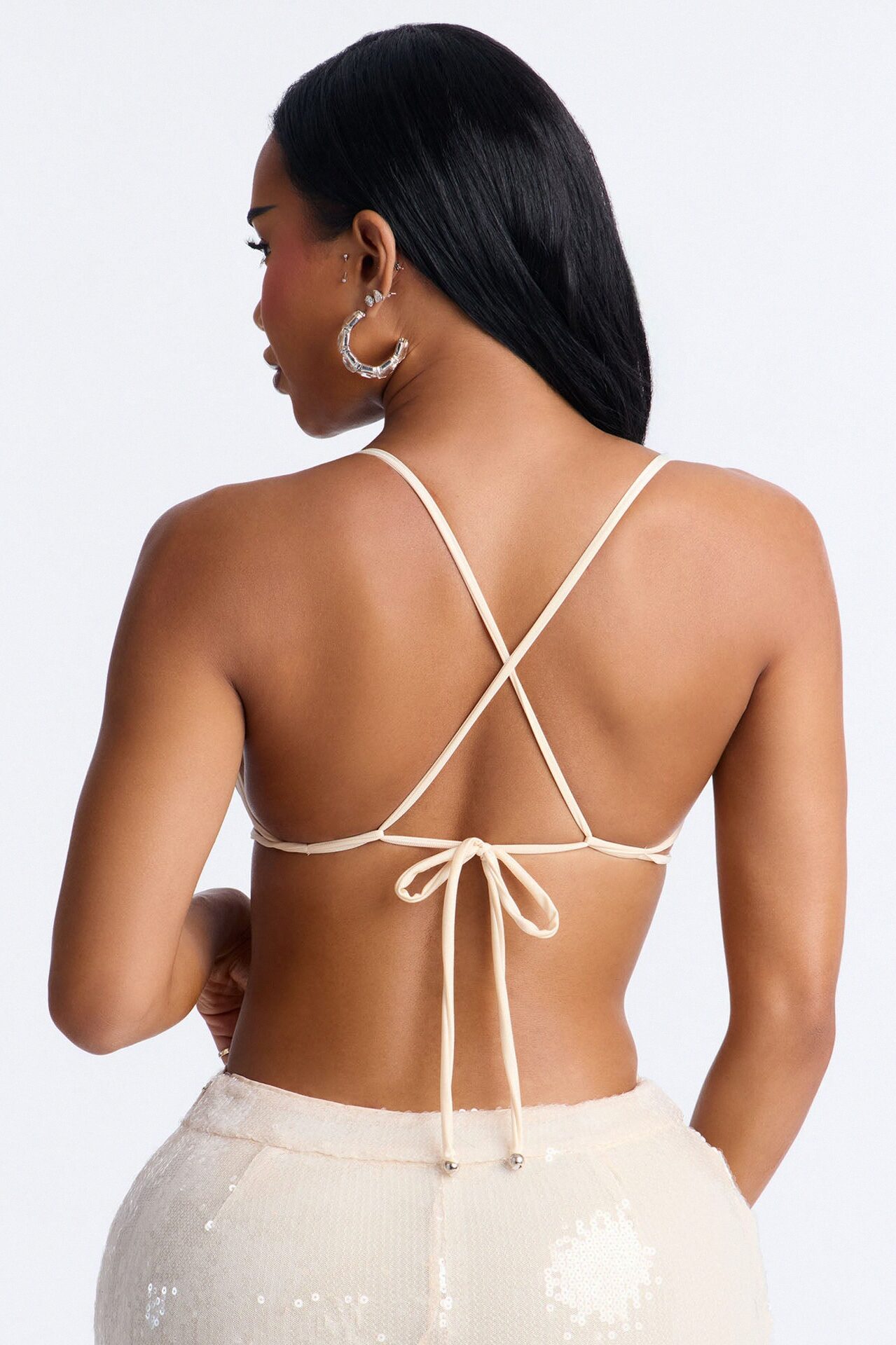 Desert Empress Rhinestone Embellished Bra - Emerald