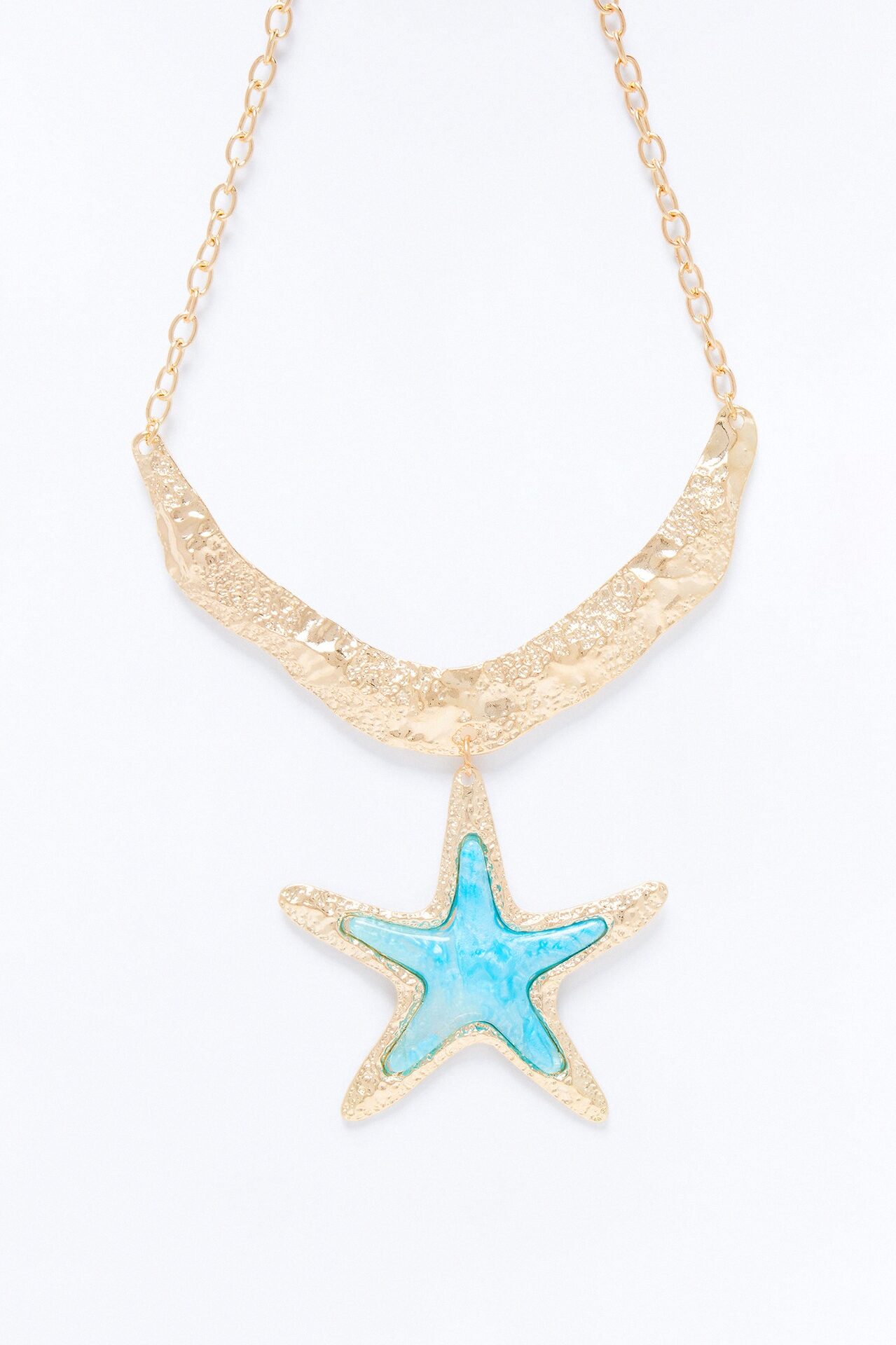 Seashell Star Pendant Necklace - Blue/combo
