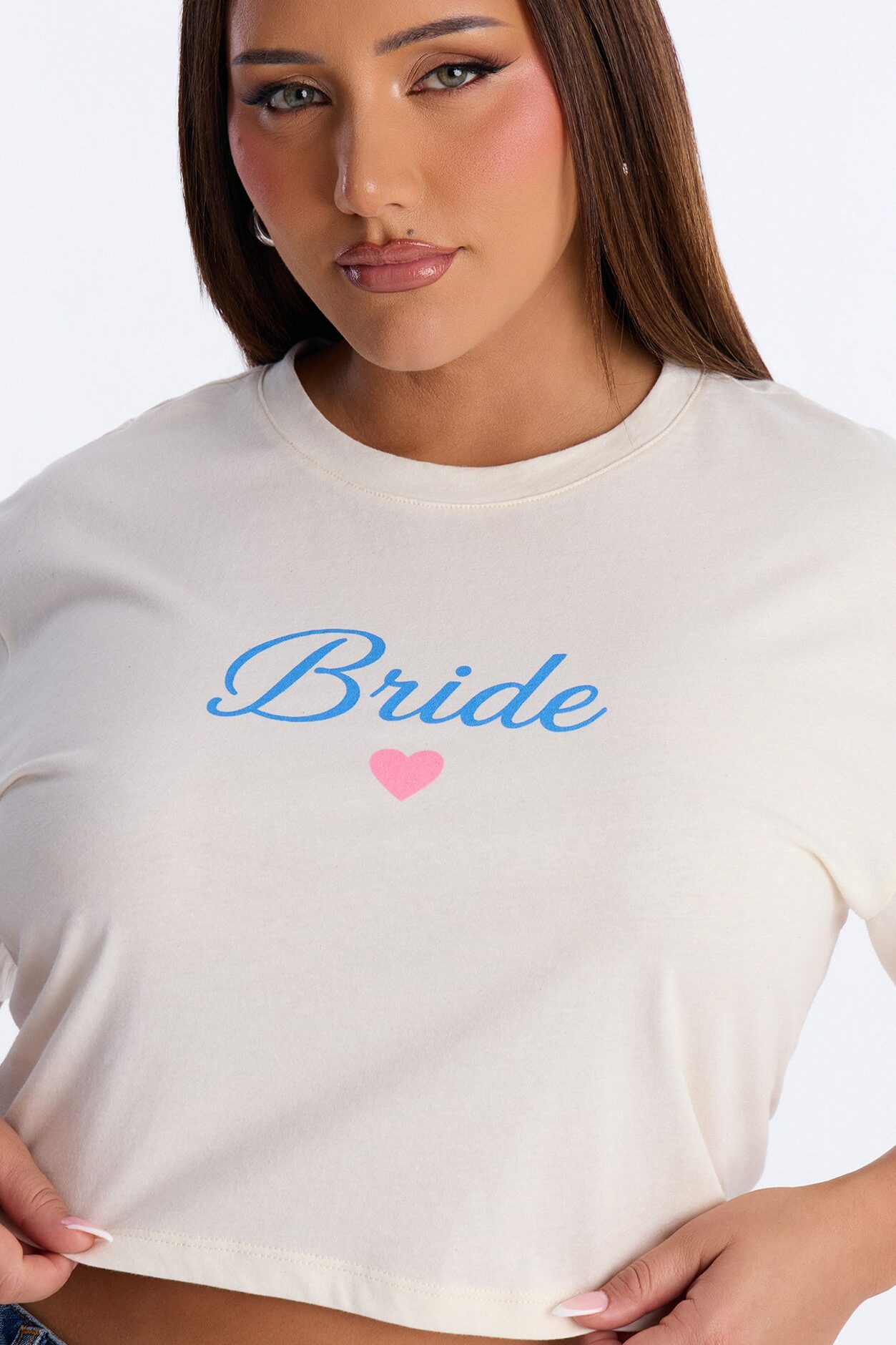 Bride Vibes Cropped Tee - Cream