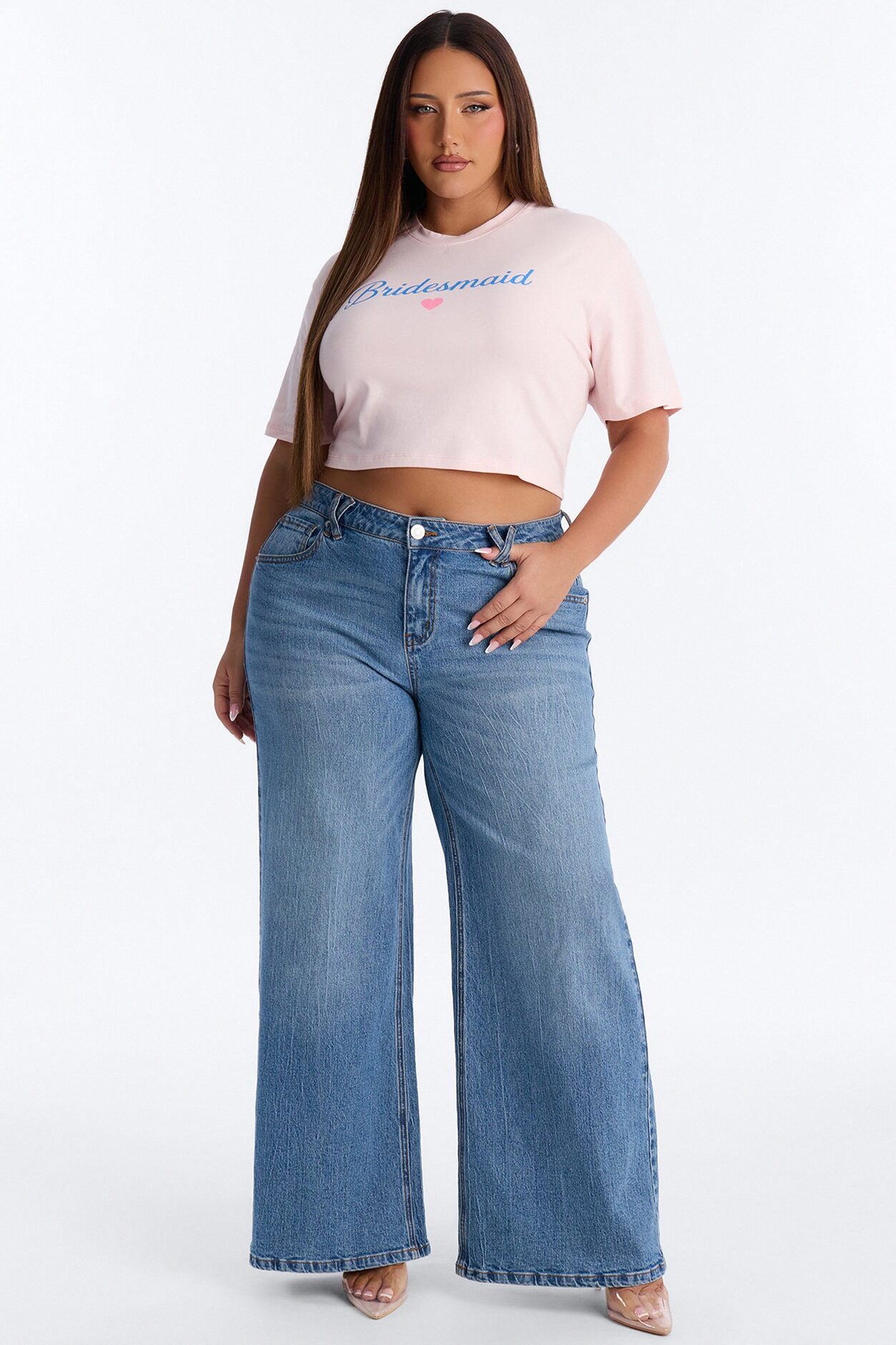 Bridesmaid Vibes Copped Tee - Pink